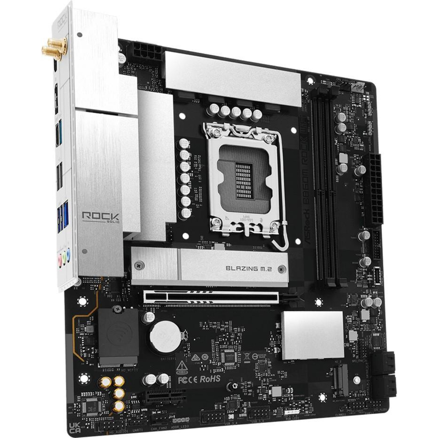 Материнська плата ASRock B860M ROCK WIFI (B860M ROCK WIFI) (Socket 1851, Intel B860, Micro-ATX)