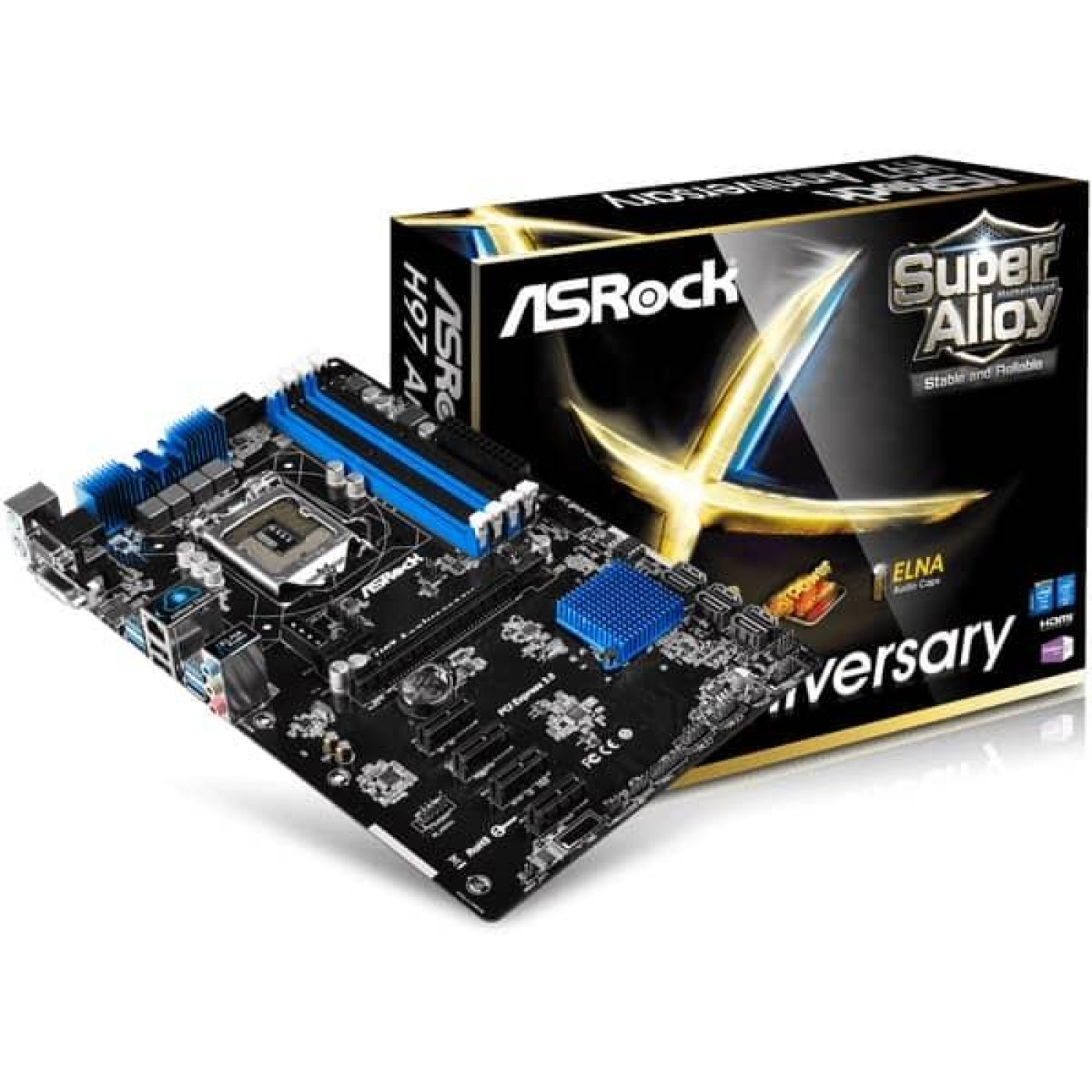 Материнская плата AsRock H97 Anniversary (H97 Anniversary) (s1150, Intel H97, ATX) Б/у,U1