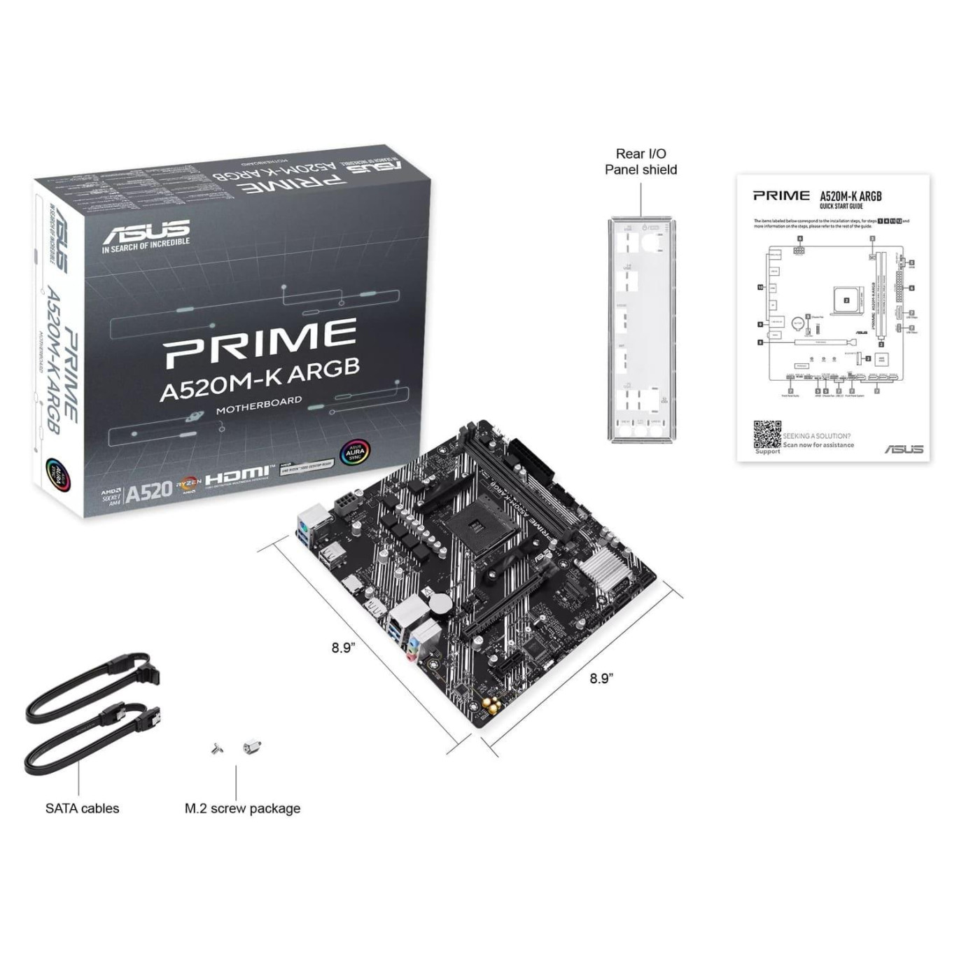 Материнська плата ASUS PRIME A520M-K ARGB (PRIME A520M-K ARGB) (Socket AM4, AMD A520, Micro-ATX)
