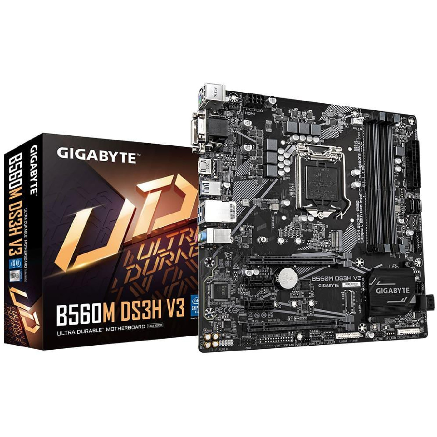 Материнська плата Gigabyte B560M DS3H V3 (B560M DS3H V3) (Socket 1200, Intel B560, Micro-ATX) Б/в,U1