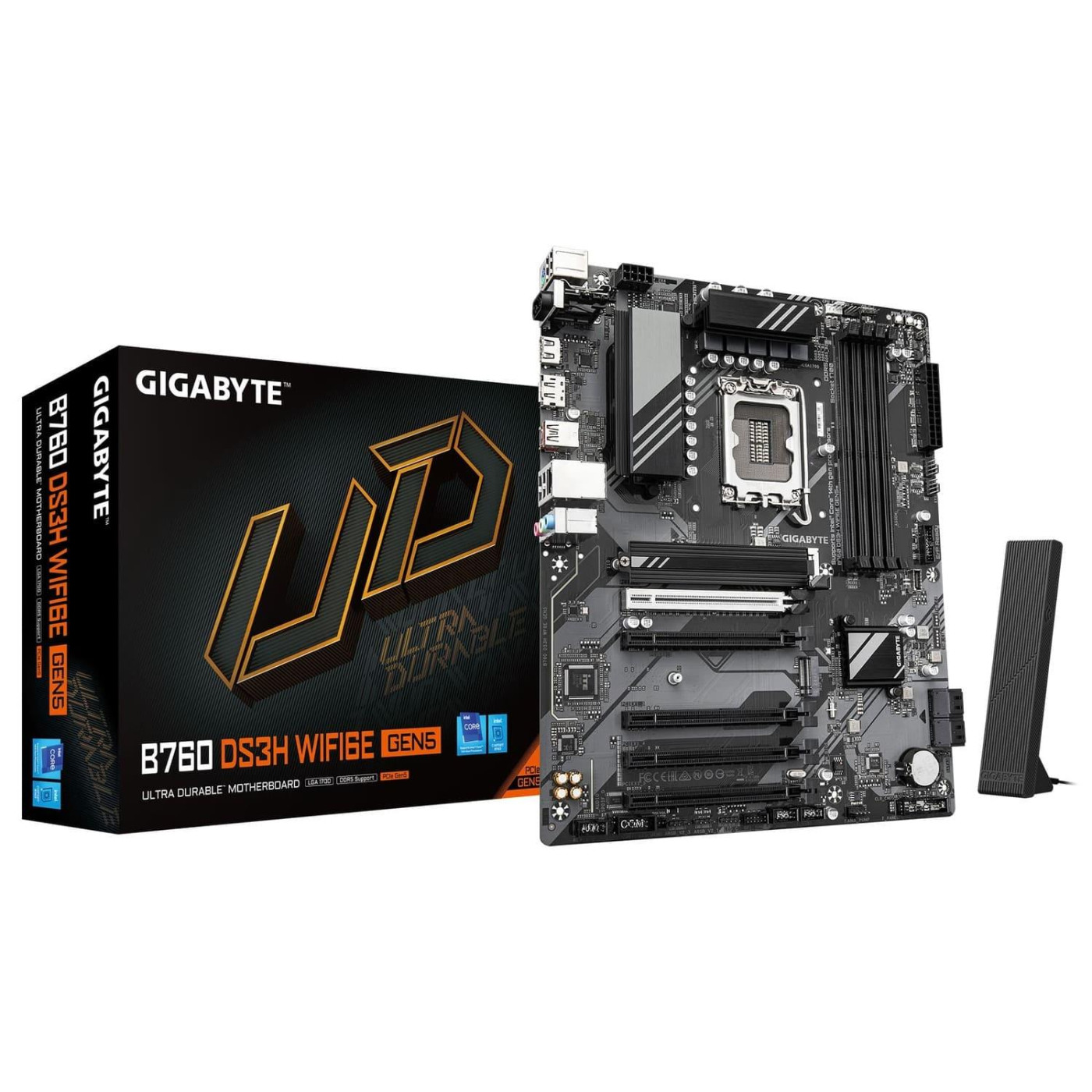Материнська плата GIGABYTE B760 DS3H WIFI6E GEN5 (B760 DS3H WIFI6E GEN5) (Socket 1700, Intel B760, ATX)