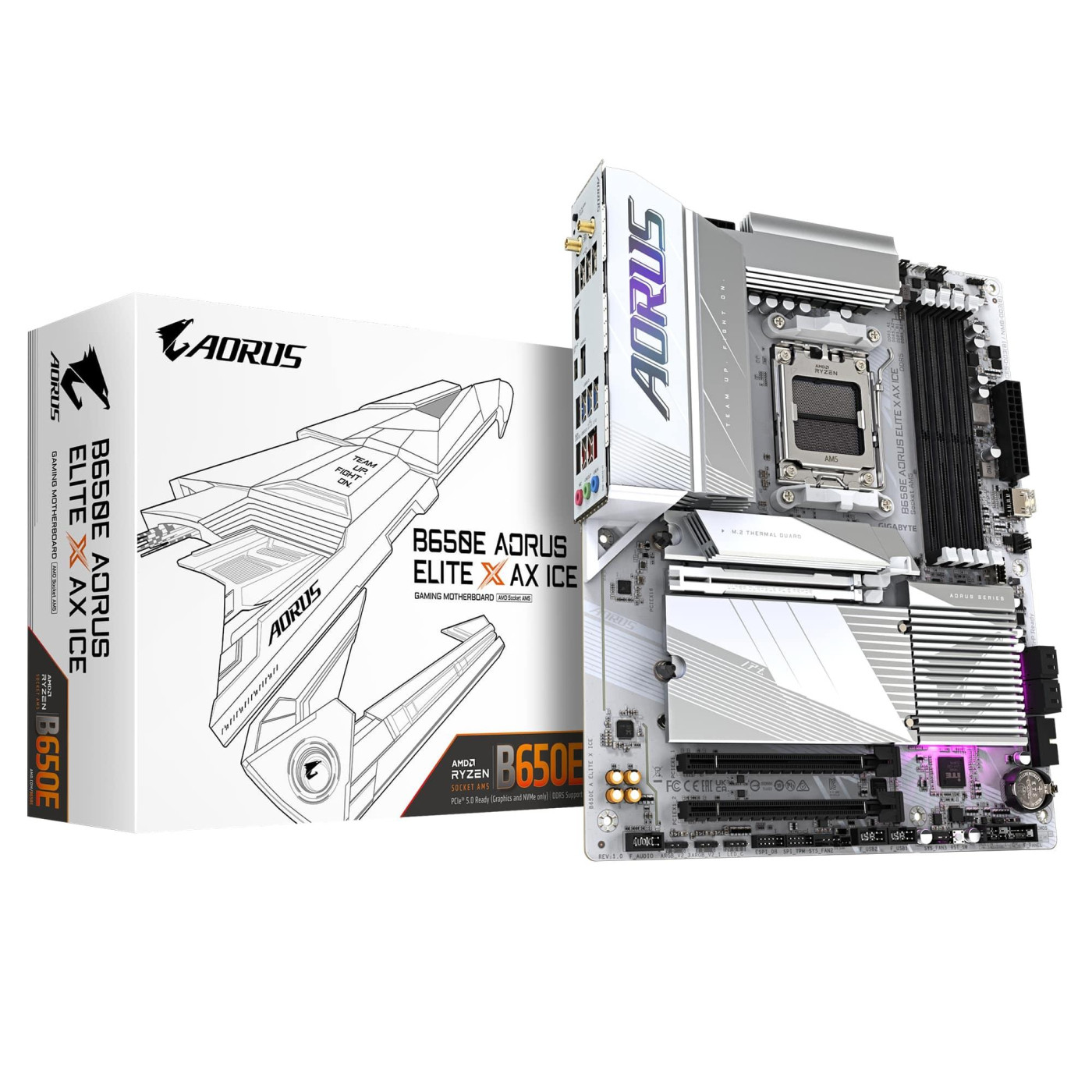 Материнська плата Gigabyte B650E AORUS ELITE X ICE (B650E AORUS ELITE X ICE) (Socket AM5, AMD B650, ATX)