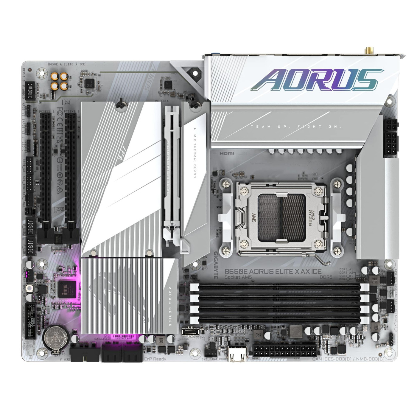 Материнська плата Gigabyte B650E AORUS ELITE X ICE (B650E AORUS ELITE X ICE) (Socket AM5, AMD B650, ATX)