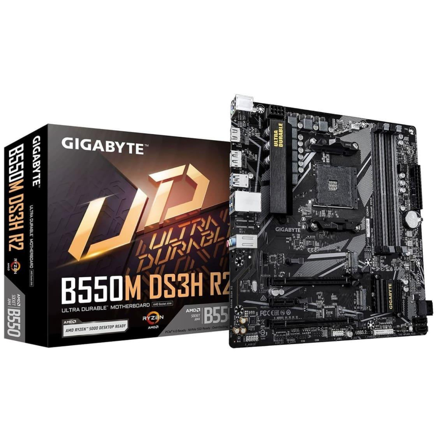 Материнская плата Gigabyte B550M DS3H R2 (B550M DS3H R2) (Socket AM4, AMD B550, Micro-ATX)