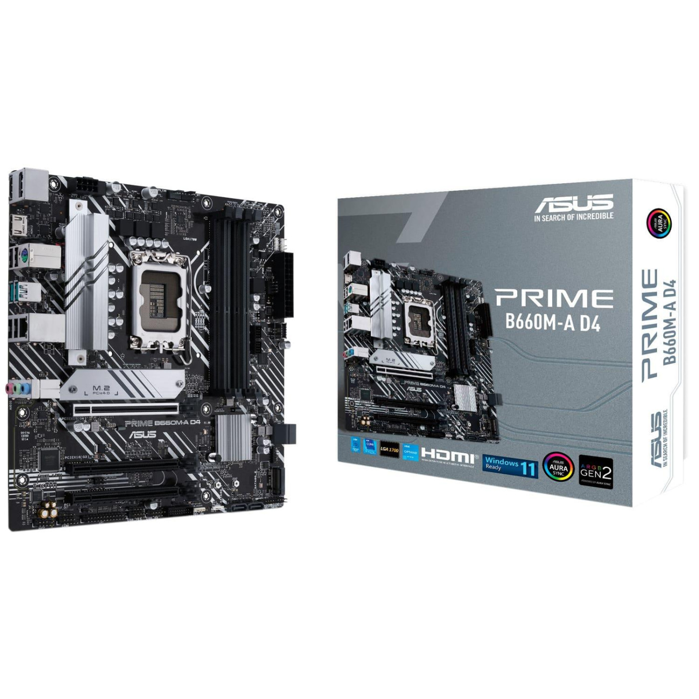 Материнська плата ASUS PRIME B660M-A D4 (PRIME B660M-A D4) (Socket 1700, Intel B660, Micro-ATX) Б/в