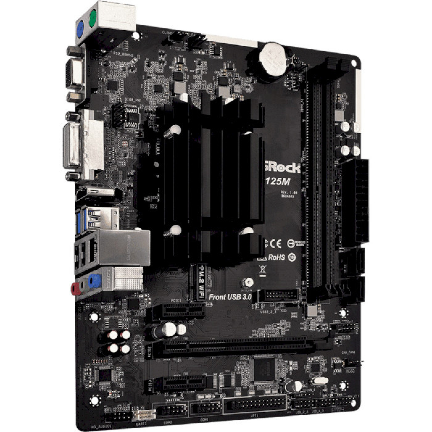 Материнская плата AsRock J4125M (J4125M) (Integrated CPU, Micro-ATX)