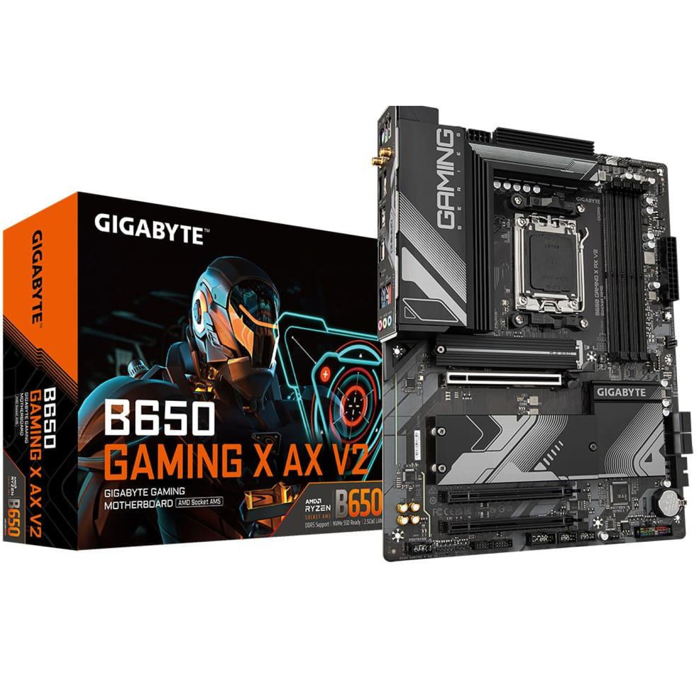 Материнская плата Gigabyte B650 GAMING X AX V2 (B650 GAMING X AX V2) (Socket AM5, AMD B650, ATX) Б/у,U1