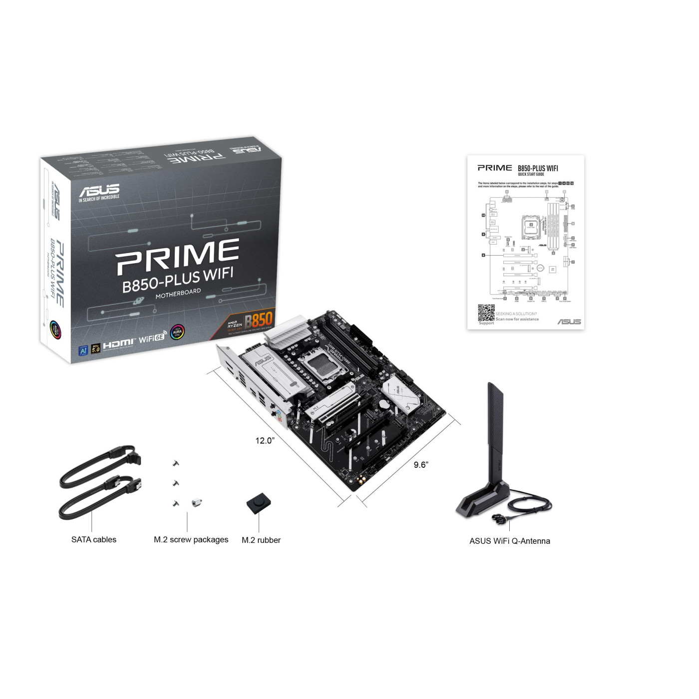 Материнская плата ASUS PRIME B850-PLUS WIFI (PRIME B850-PLUS WIFI) (Socket AM5, AMD B850, ATX)