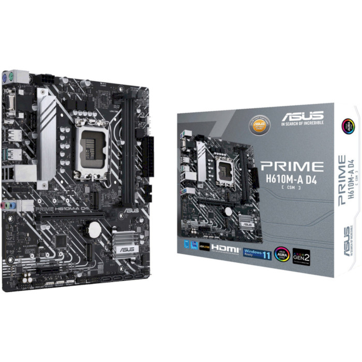 Материнська плата ASUS PRIME H610M-A D4-CSM (PRIME H610M-A D4-CSM) (Socket 1700, Intel H610, Micro-ATX)