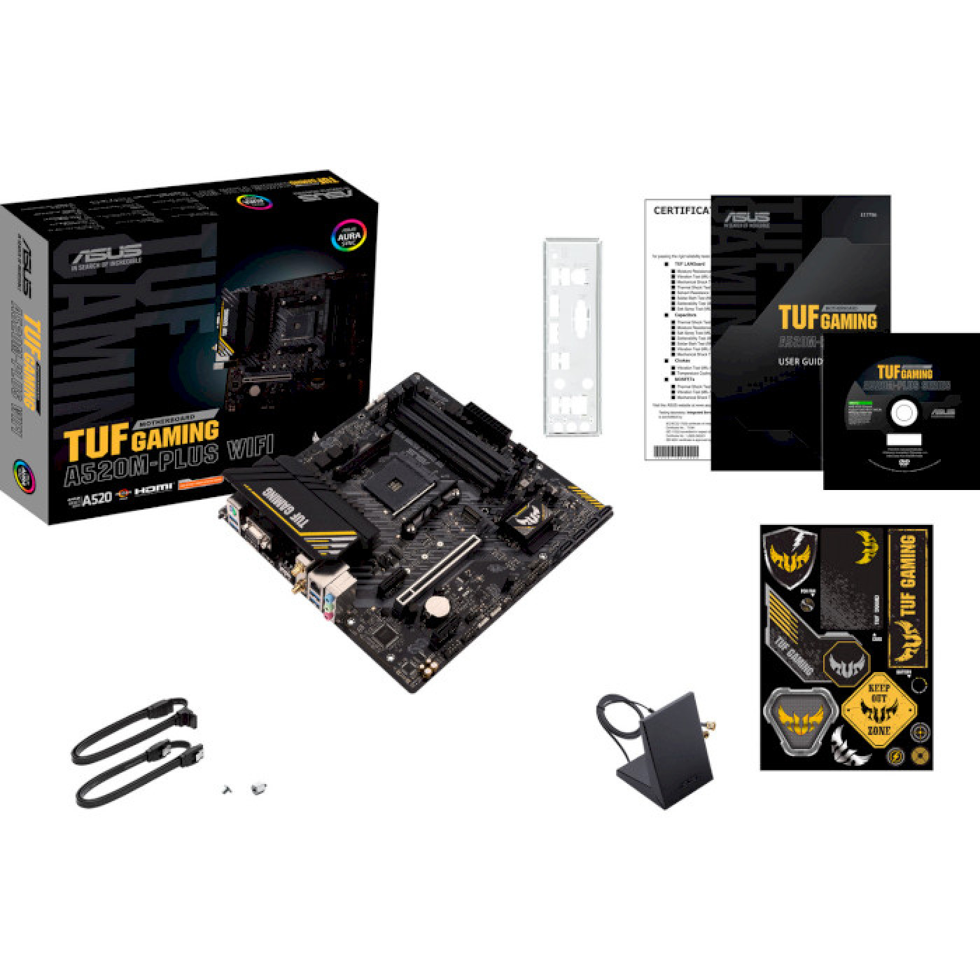 Материнська плата ASUS TUF Gaming A520M-Plus WIFI (TUF Gaming A520M-Plus WIFI) (Socket AM4, AMD A520, Micro-ATX) Б/в,U1