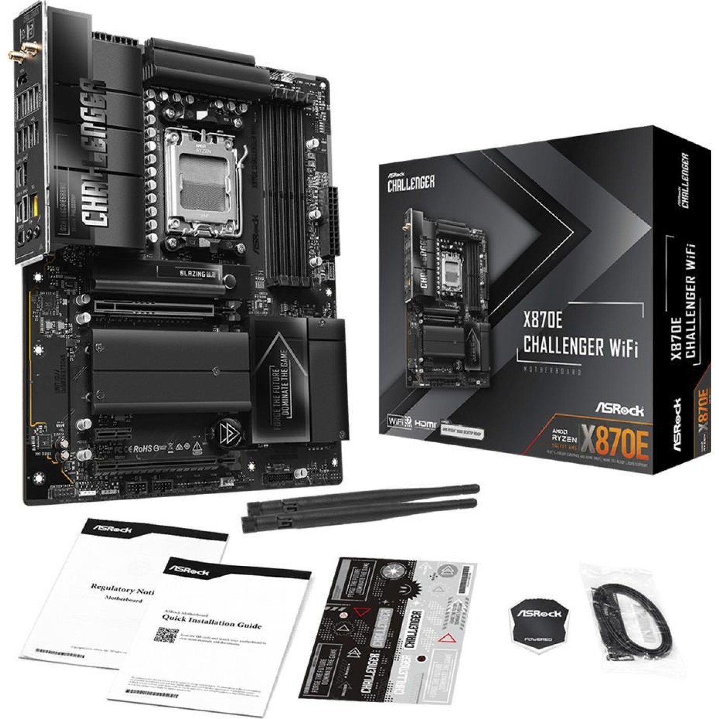 Материнська плата ASRock X870E CHALLENGER WIFI (X870E CHALLENGER WIFI) (Socket AM5, AMD X870E, ATX)