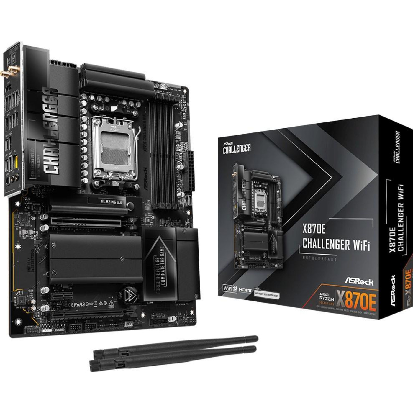 Материнська плата ASRock X870E CHALLENGER WIFI (X870E CHALLENGER WIFI) (Socket AM5, AMD X870E, ATX)