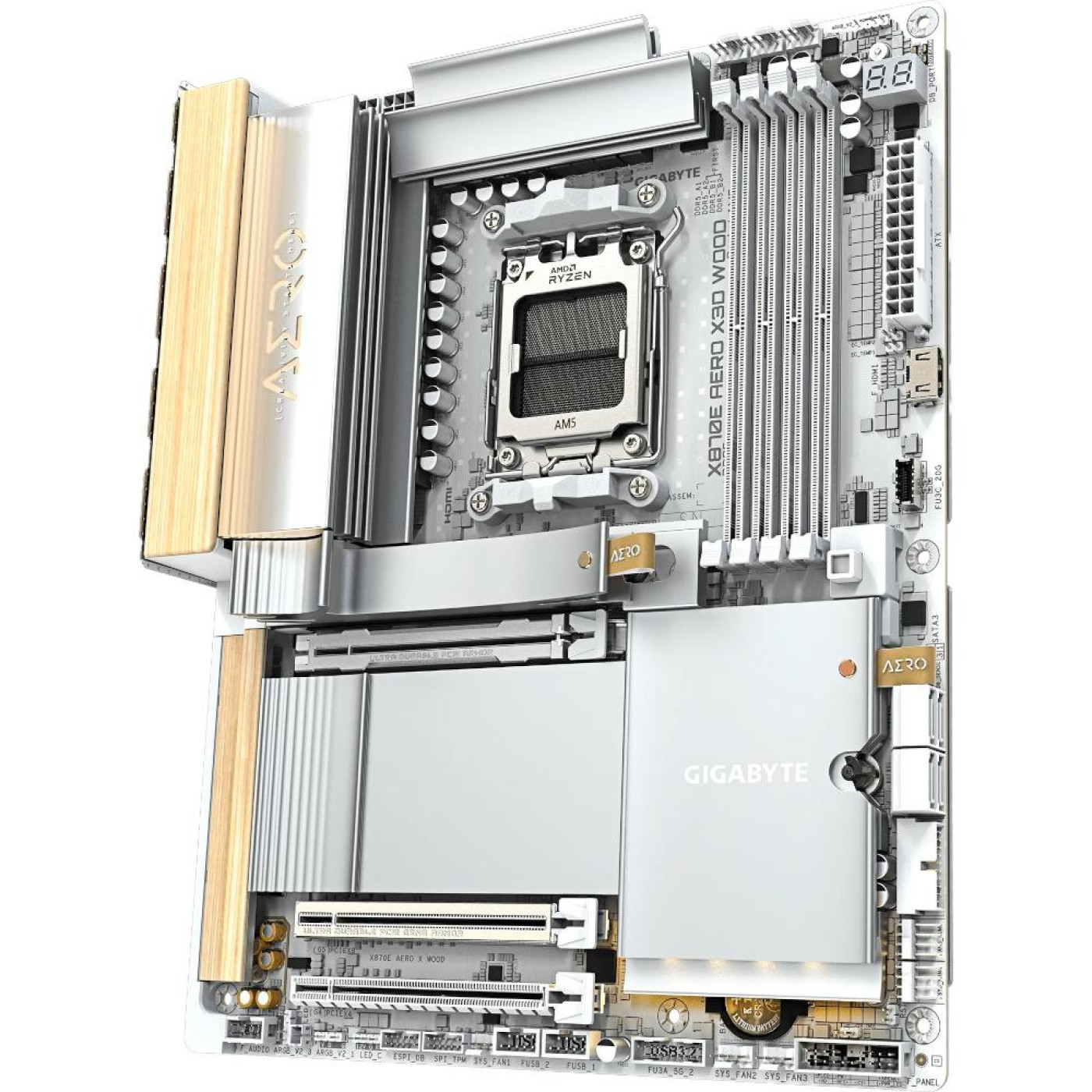Материнська плата GIGABYTE X870E AERO X3D WOOD (X870E AERO X3D WOOD) (Socket AM5, AMD X870E, ATX)