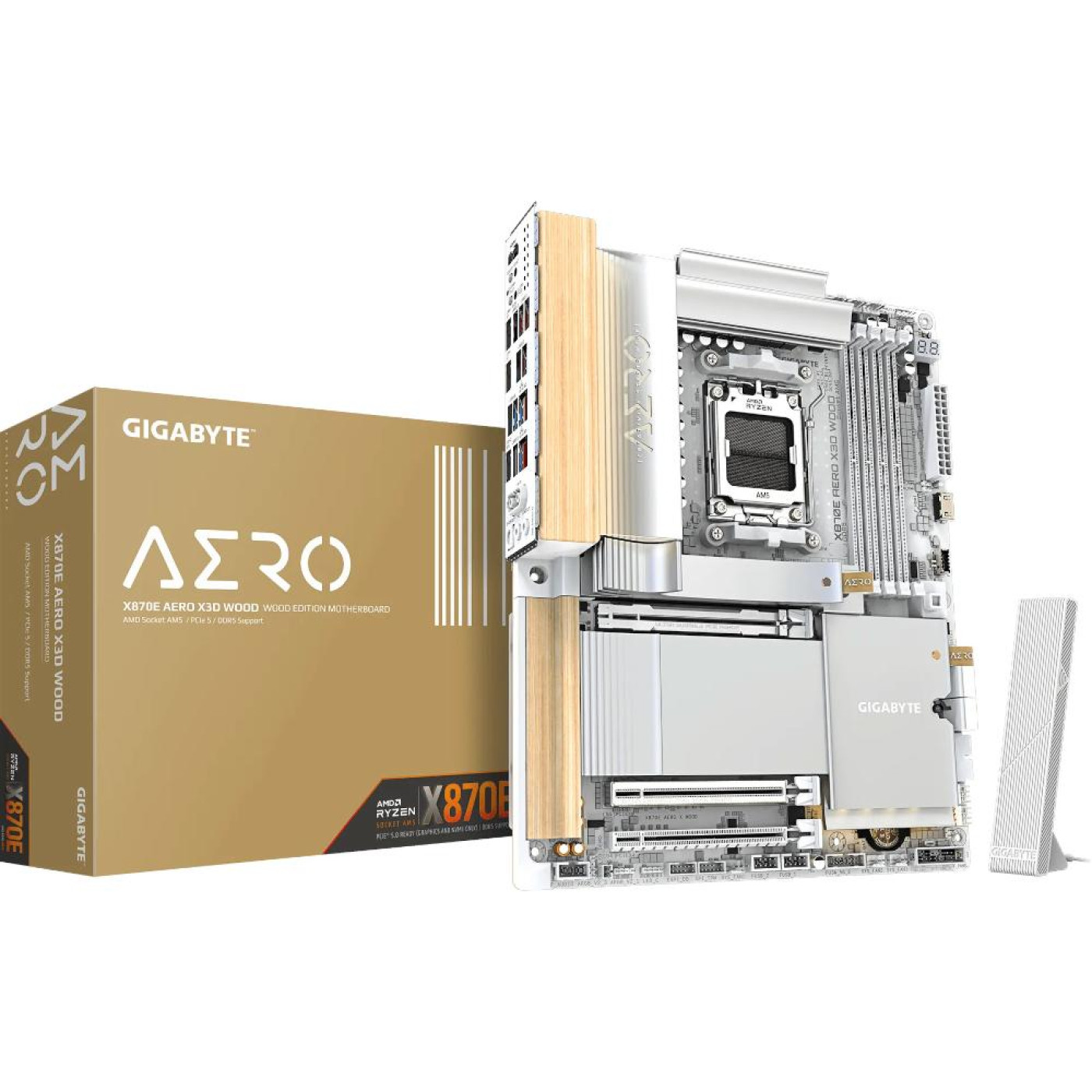 Материнська плата GIGABYTE X870E AERO X3D WOOD (X870E AERO X3D WOOD) (Socket AM5, AMD X870E, ATX)