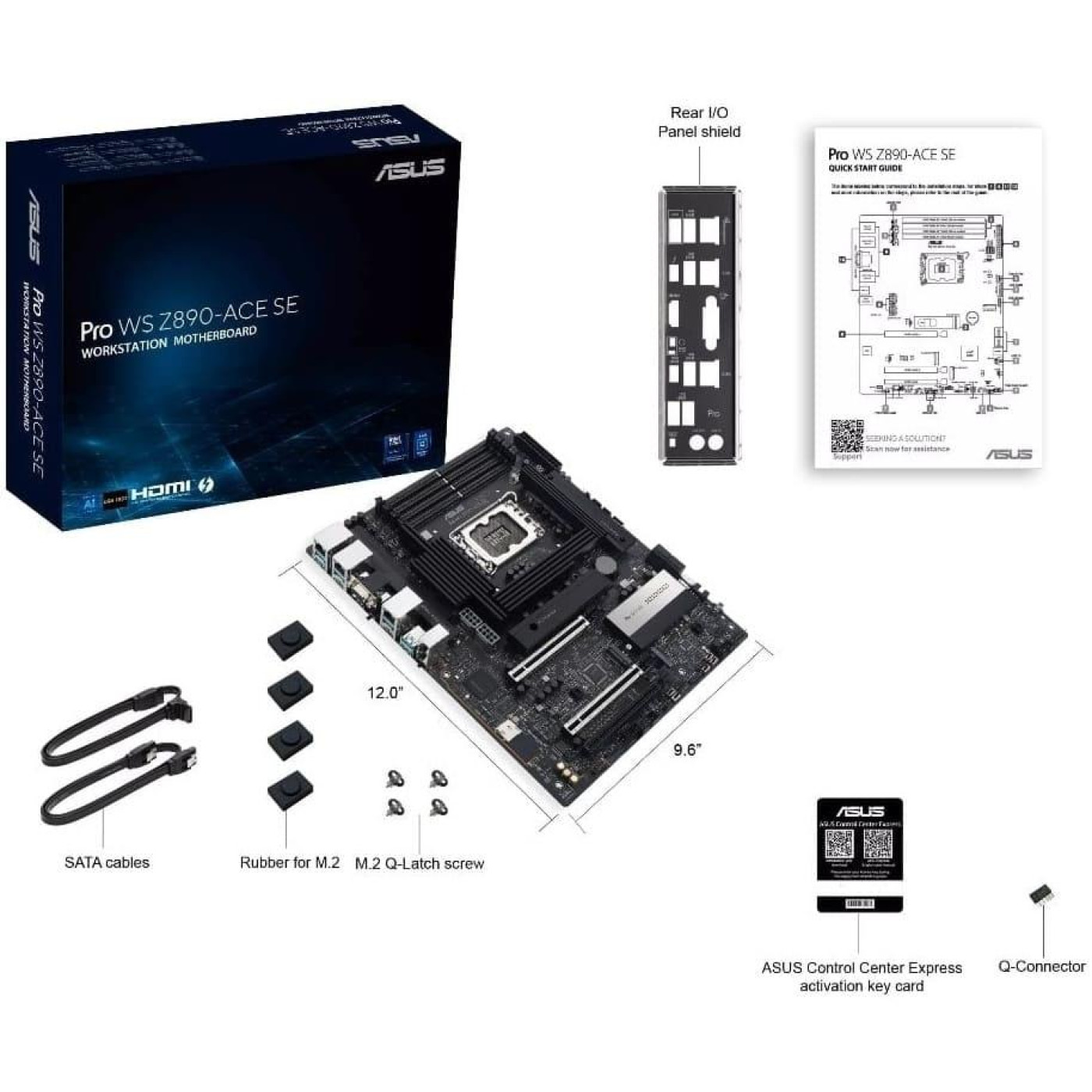Материнська плата ASUS PRO WS Z890-ACE SE (PRO WS Z890-ACE SE) (Socket 1851, Intel Z890, ATX)