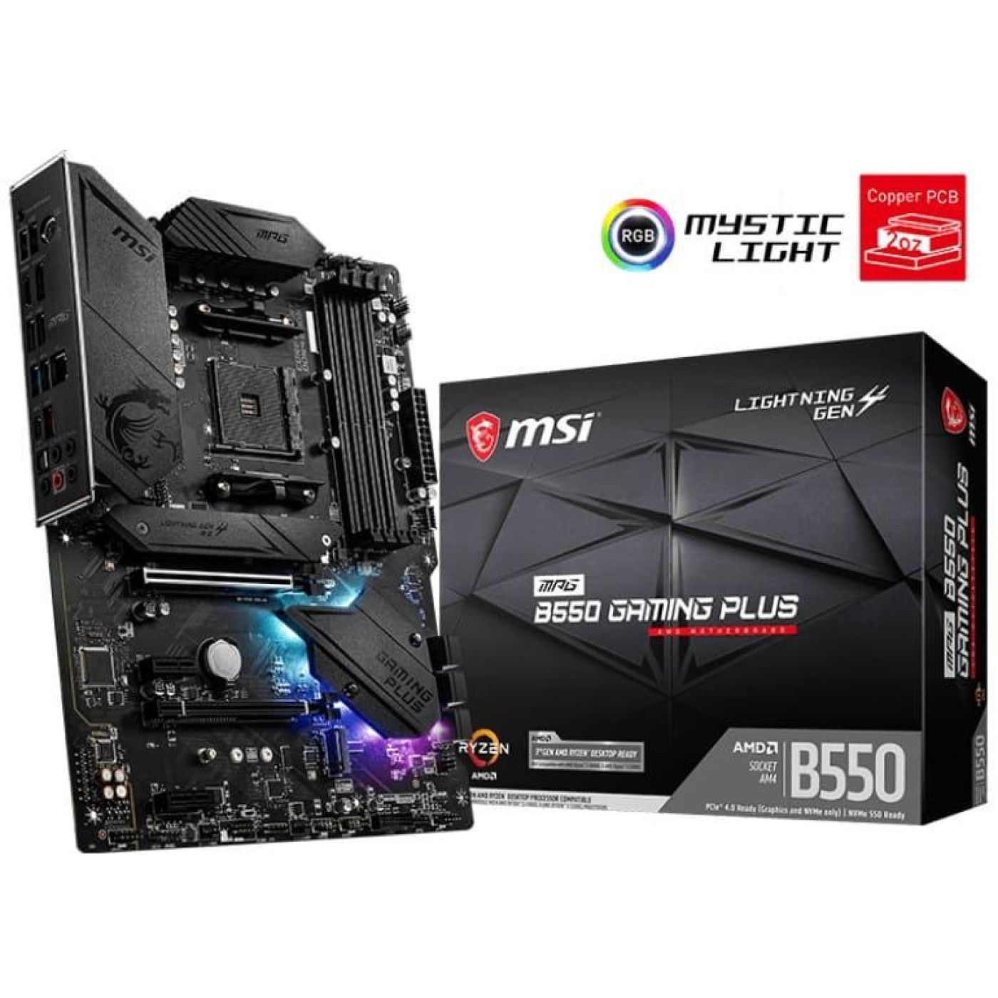 Материнська плата MSI MPG B550 Gaming Plus (MPG B550 Gaming Plus) (Socket AM4, AMD B550, ATX)