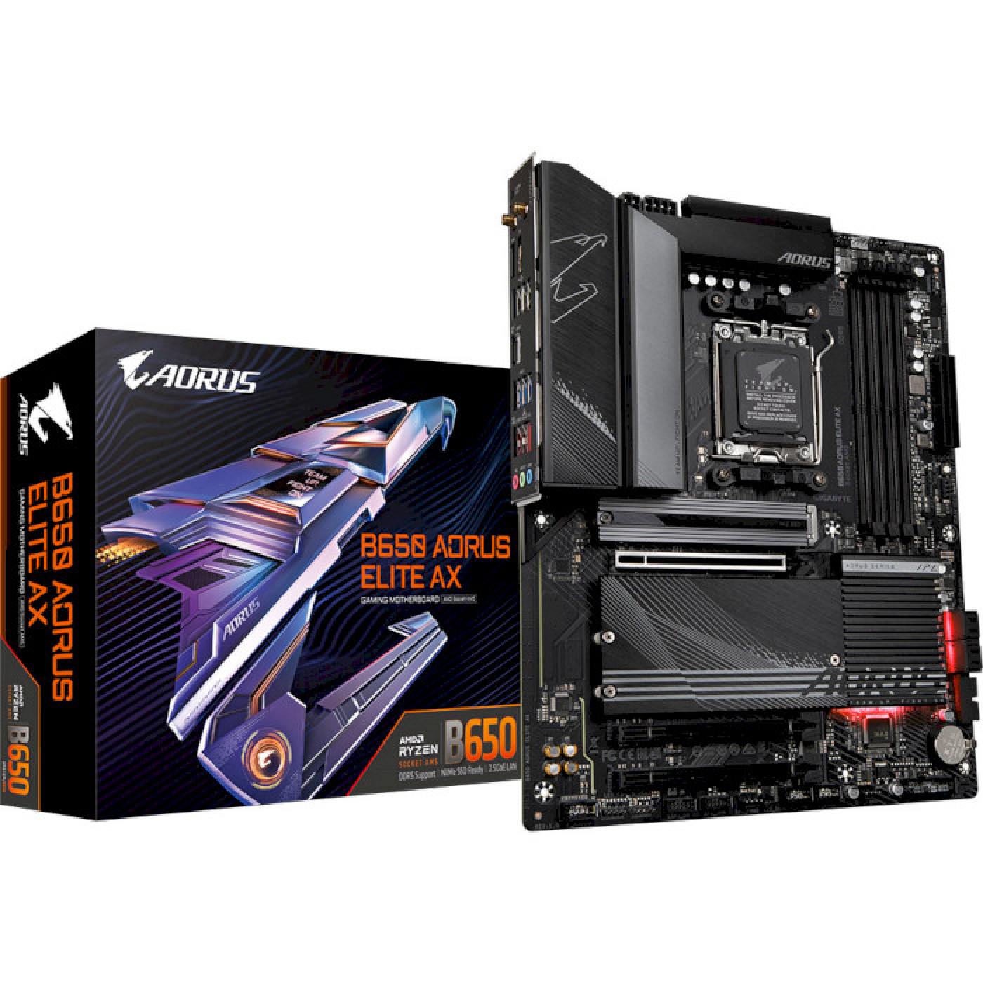 Материнська плата Gigabyte B650 AORUS ELITE AX (B650 AORUS ELITE AX) (Socket AM5, AMD B650, ATX) Б/в