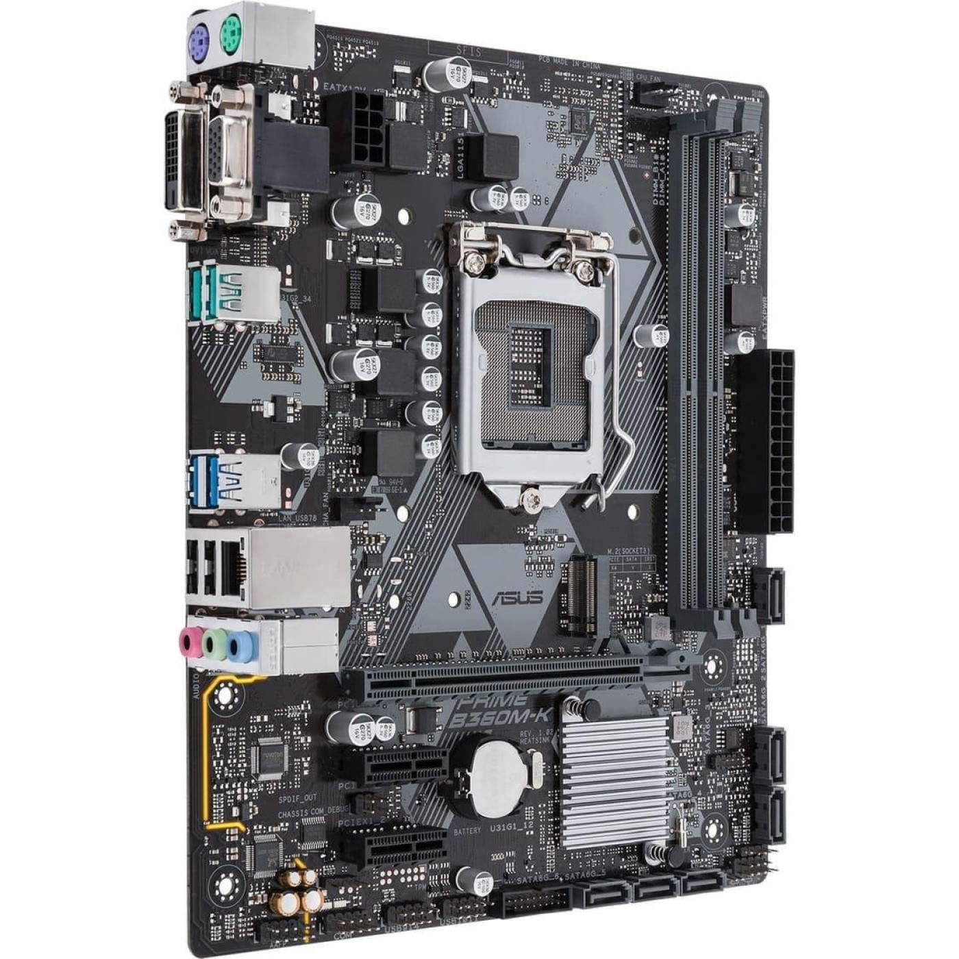 Материнська плата ASUS Prime B360M-K (Prime B360M-K) (Socket 1151 v2, Intel B360, Micro-ATX) Б/в,U1