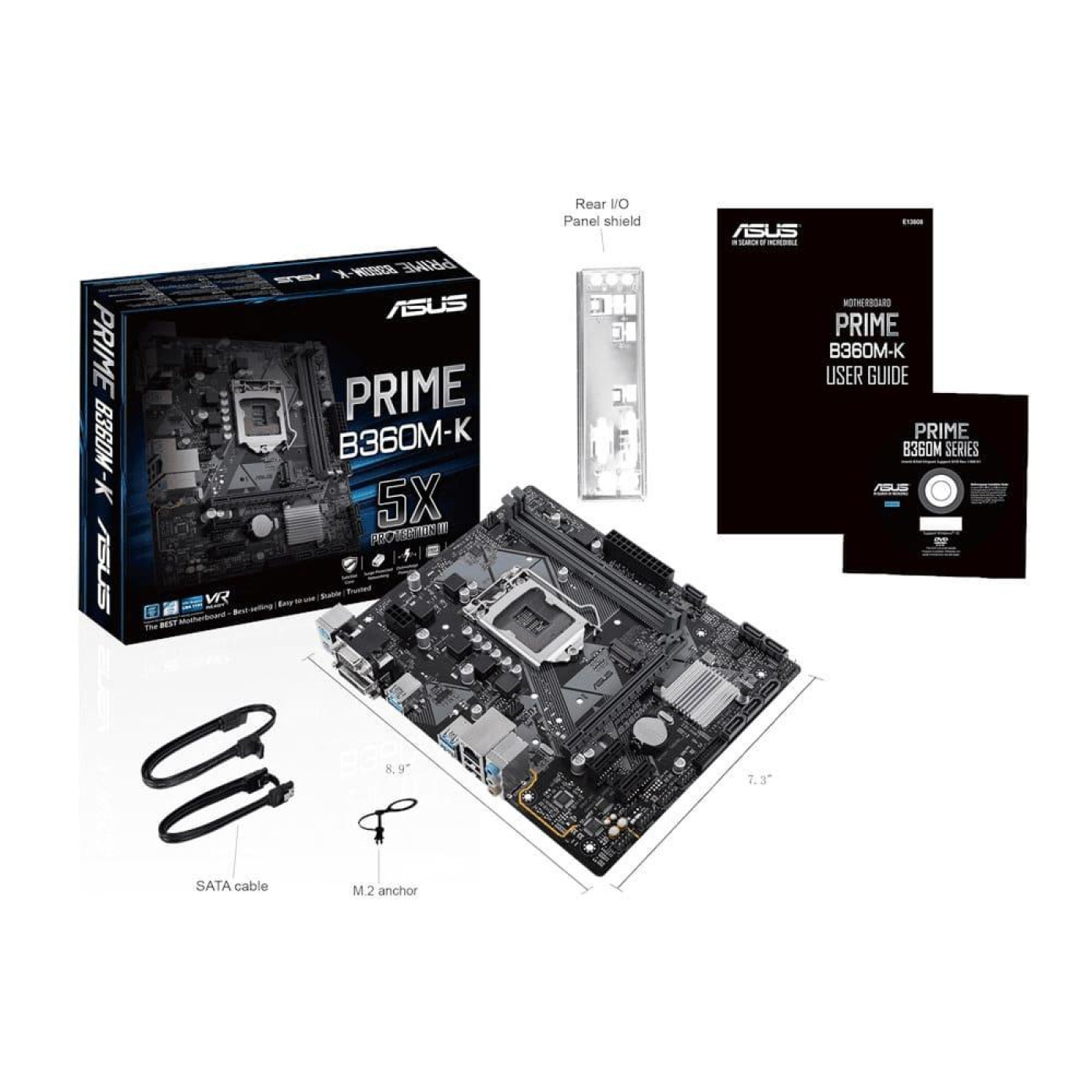 Материнська плата ASUS Prime B360M-K (Prime B360M-K) (Socket 1151 v2, Intel B360, Micro-ATX) Б/в,U1