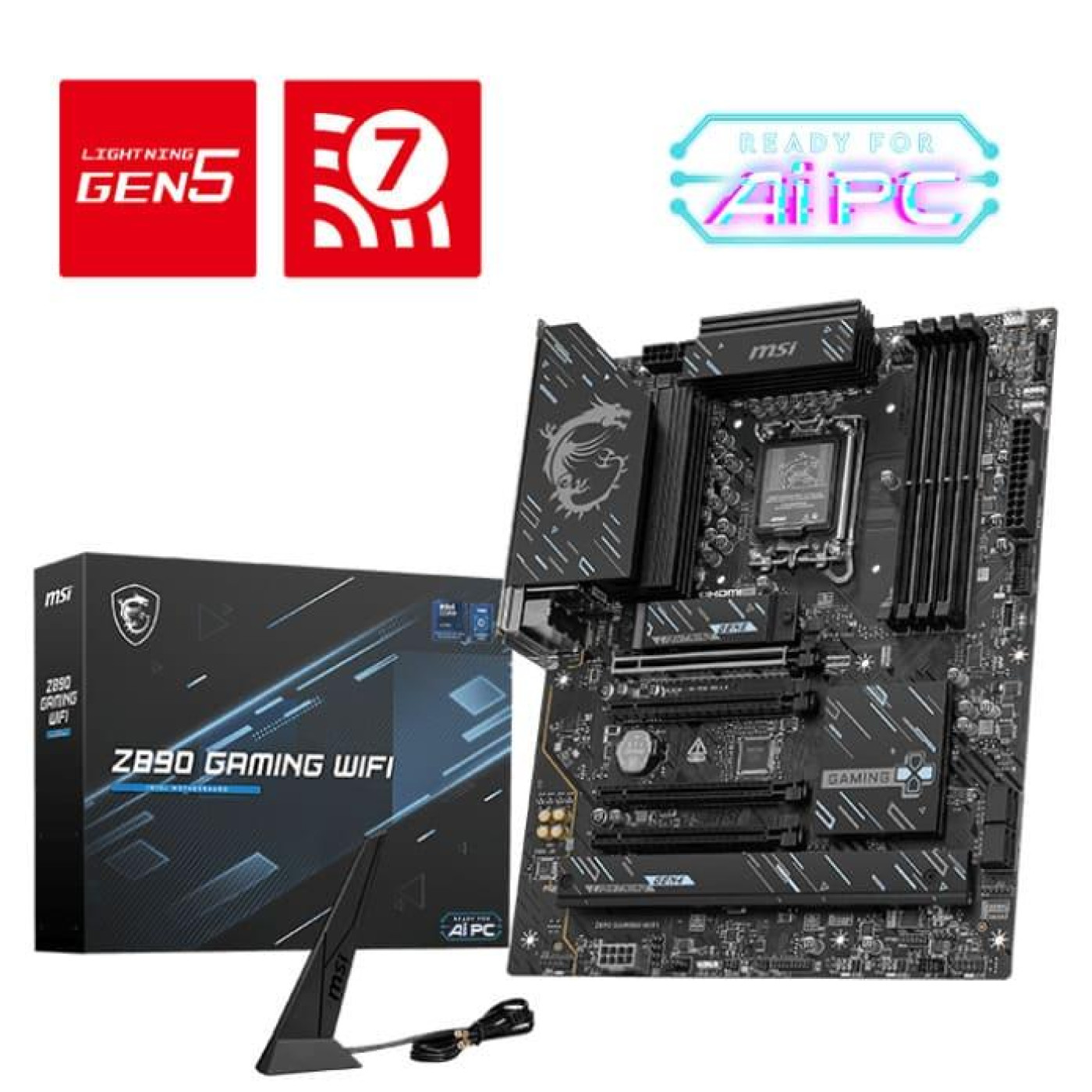 Материнська плата MSI Z890 GAMING WIFI (Z890 GAMING WIFI) (Socket 1851, Intel Z890, ATX)