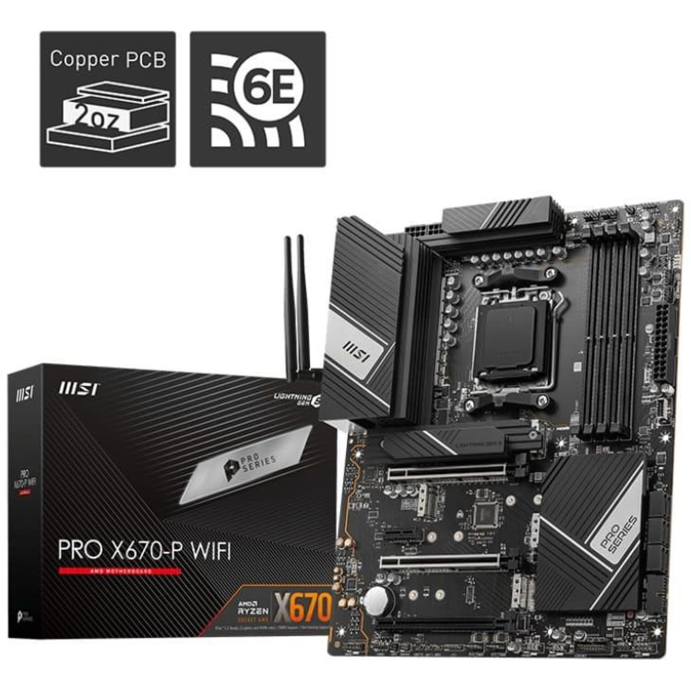 Материнська плата MSI PRO X670-P WIFI (PRO X670-P WIFI) (Socket AM5, AMD X670, ATX) Б/в