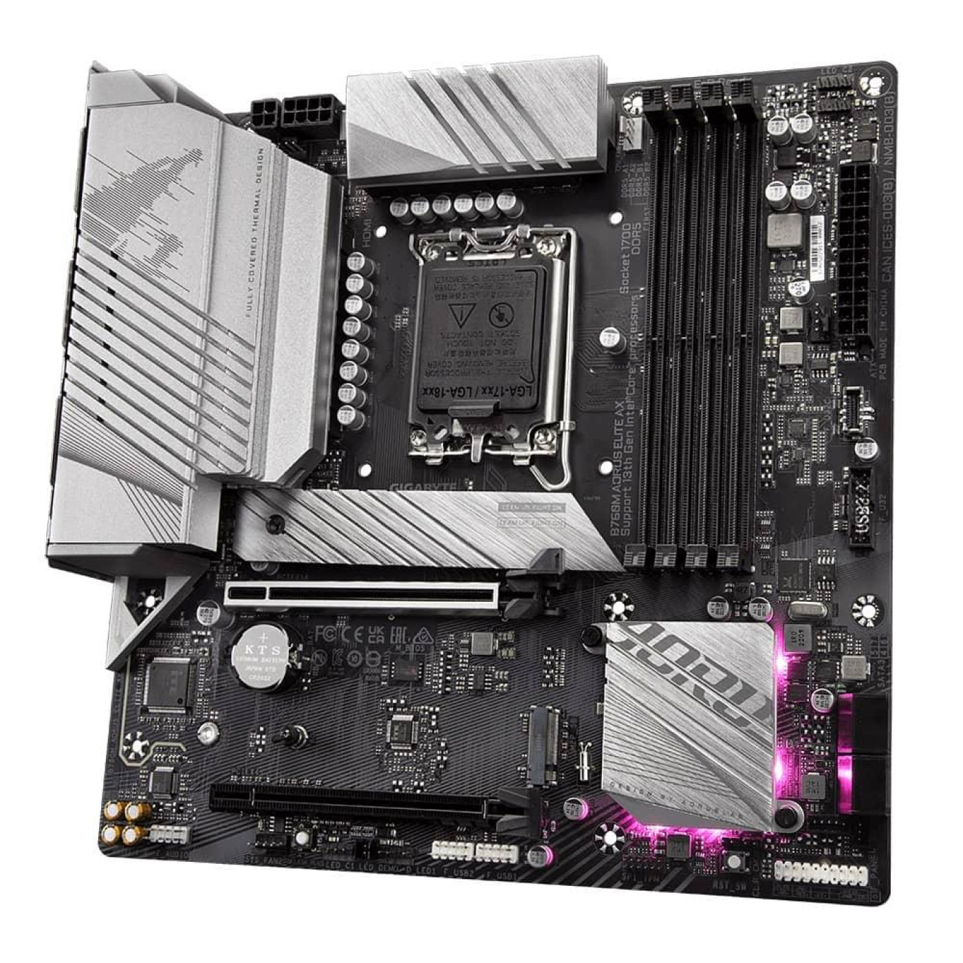 Материнская плата Gigabyte B760M AORUS ELITE AX (B760M AORUS ELITE AX) (Socket 1700, Intel B760, Micro-ATX) Б/у