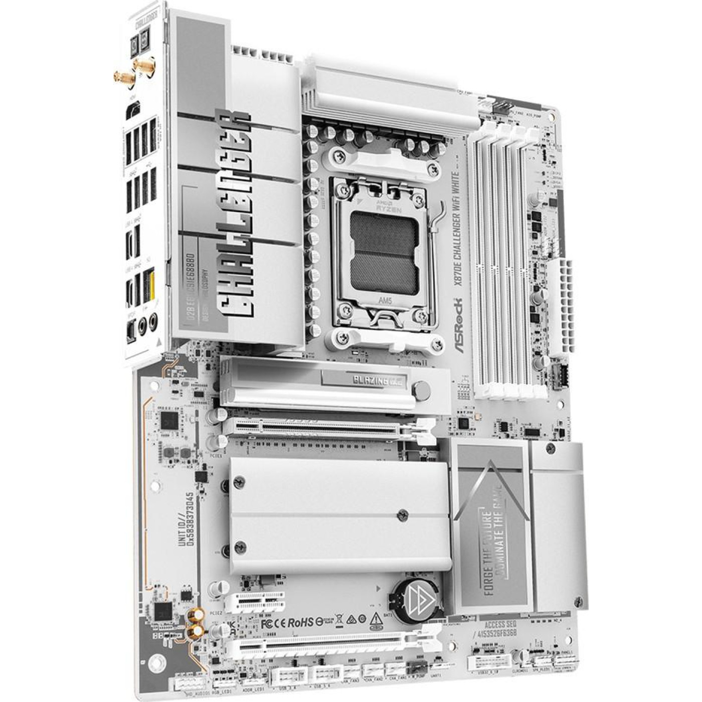 Материнська плата ASRock X870E CHALLENGER WIFI WHITE (X870E CHALLENGER WIFI WHITE) (Socket AM5, AMD X870E, ATX)