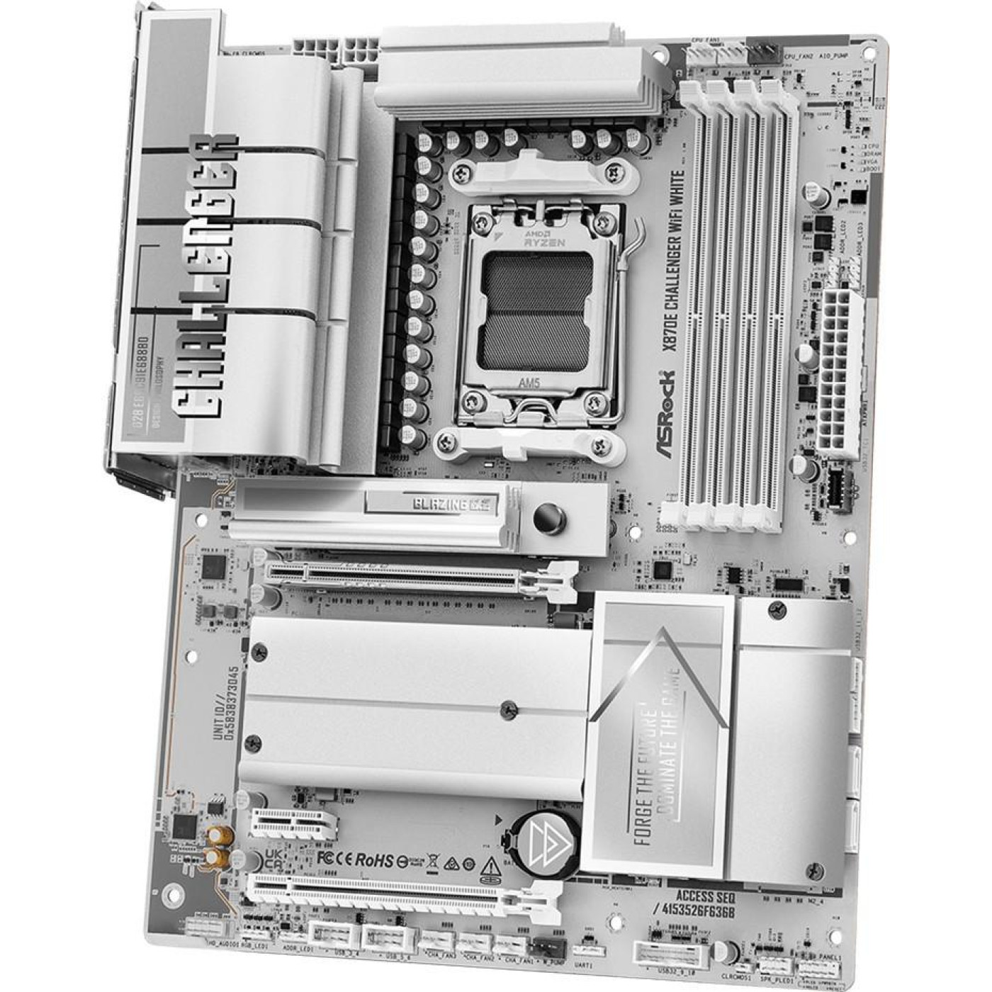 Материнська плата ASRock X870E CHALLENGER WIFI WHITE (X870E CHALLENGER WIFI WHITE) (Socket AM5, AMD X870E, ATX)