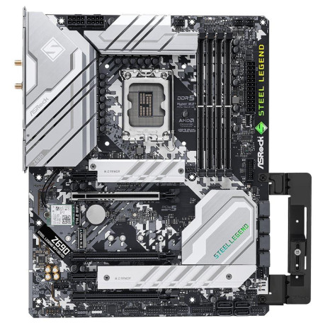 Материнська плата AsRock Z690 Steel Legend WiFi 6E/D5 Z690 Steel Legend WiFi 6E/D5) (Socket 1700, Intel Z690, ATX) Б/в