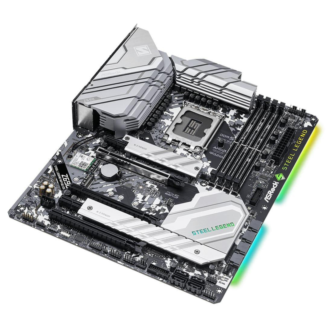 Материнская плата AsRock Z690 Steel Legend WiFi 6E/D5 Z690 Steel Legend WiFi 6E/D5) (Socket 1700, Intel Z690, ATX) Б/у