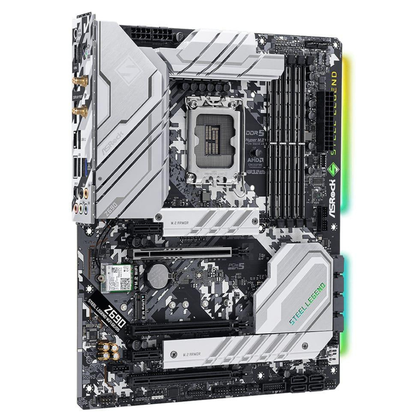 Материнская плата AsRock Z690 Steel Legend WiFi 6E/D5 Z690 Steel Legend WiFi 6E/D5) (Socket 1700, Intel Z690, ATX) Б/у