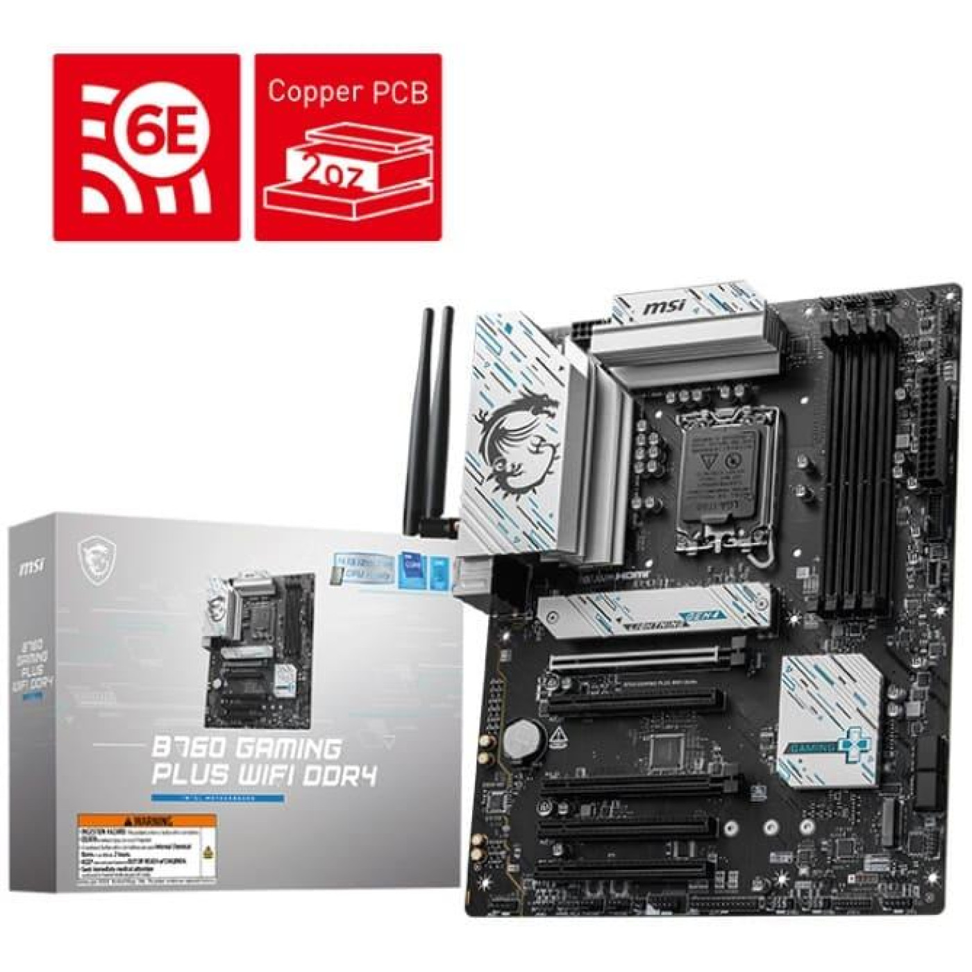 Материнська плата MSI B760 GAMING PLUS WIFI DDR4 (B760 GAMING PLUS WIFI DDR4) (Socket 1700, Intel B760, ATX)