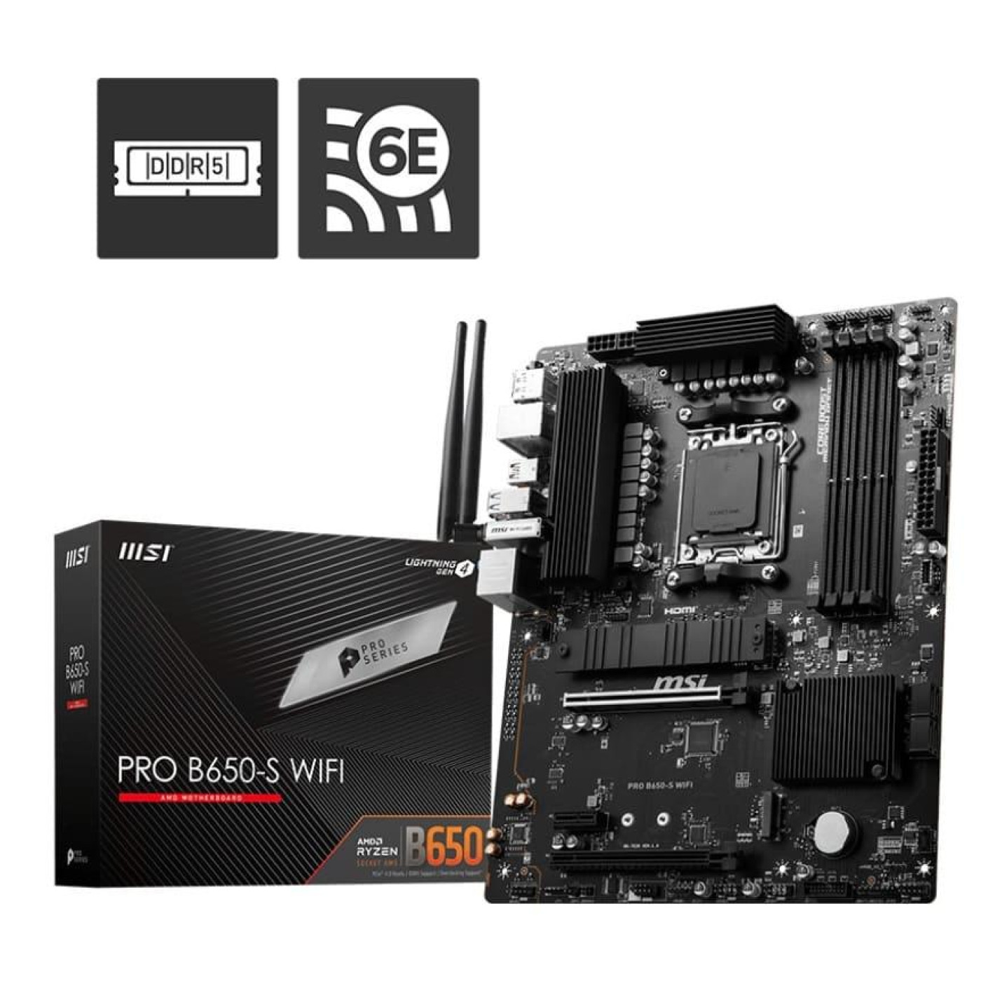 Материнська плата MSI PRO B650-S WIFI (PRO B650-S WIFI) (Socket AM5, AMD B650, ATX)