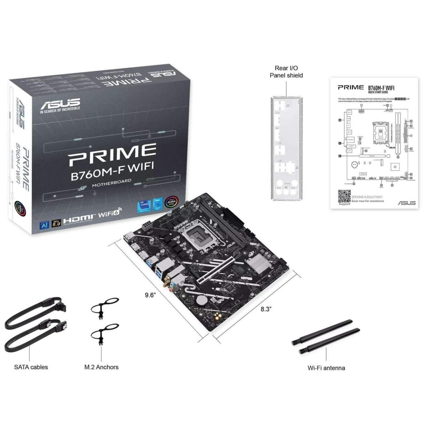 Материнська плата ASUS PRIME B760M-F WIFI (PRIME B760M-F WIFI) (Socket 1700, Intel B760, Micro-ATX)