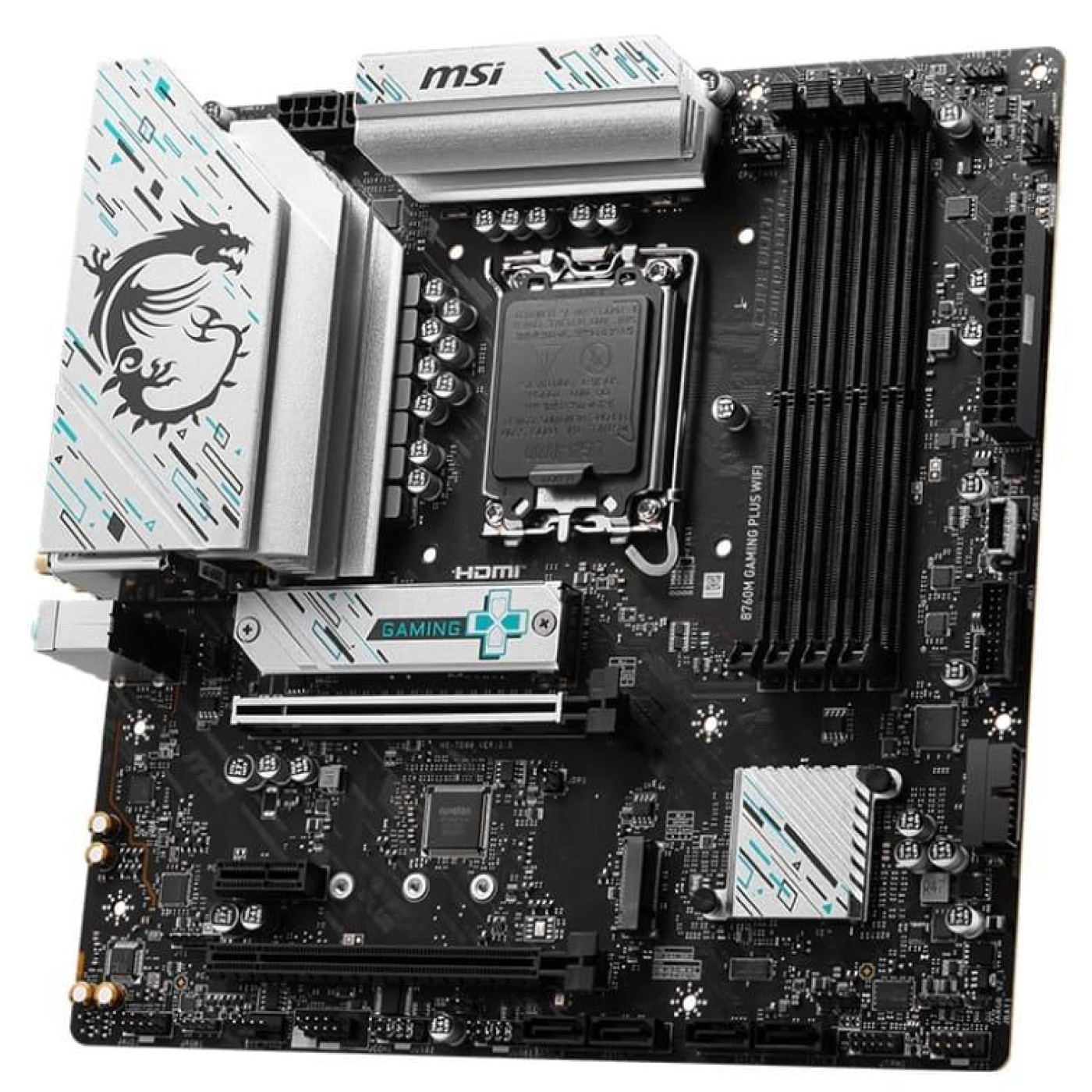 Материнська плата MSI B760M GAMING PLUS WIFI (B760M GAMING PLUS WIFI) (Socket 1700, Intel B760, Micro-ATX) Б/в