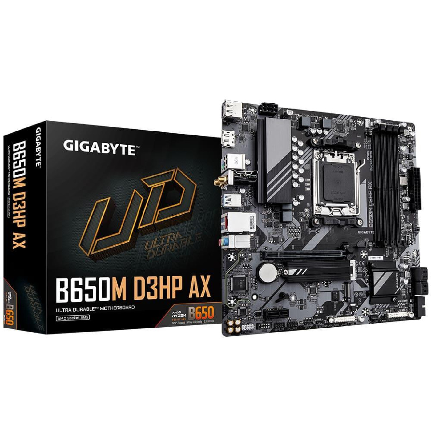 Материнська плата Gigabyte B650M D3HP AX (B650M D3HP AX) (Socket AM5, AMD B650, Micro-ATX)