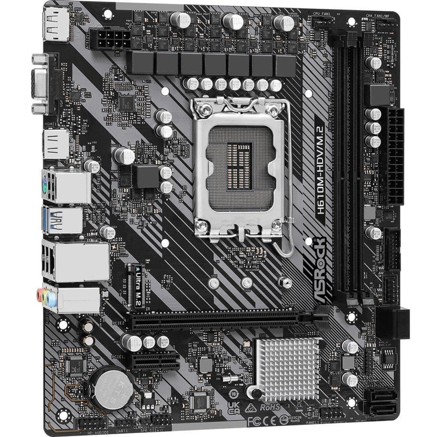 Материнська плата AsRock H610M-HDV/M.2 R2.0 (H610M-HDV/M.2 R2.0) (Socket 1700, Intel H610, Micro-ATX)