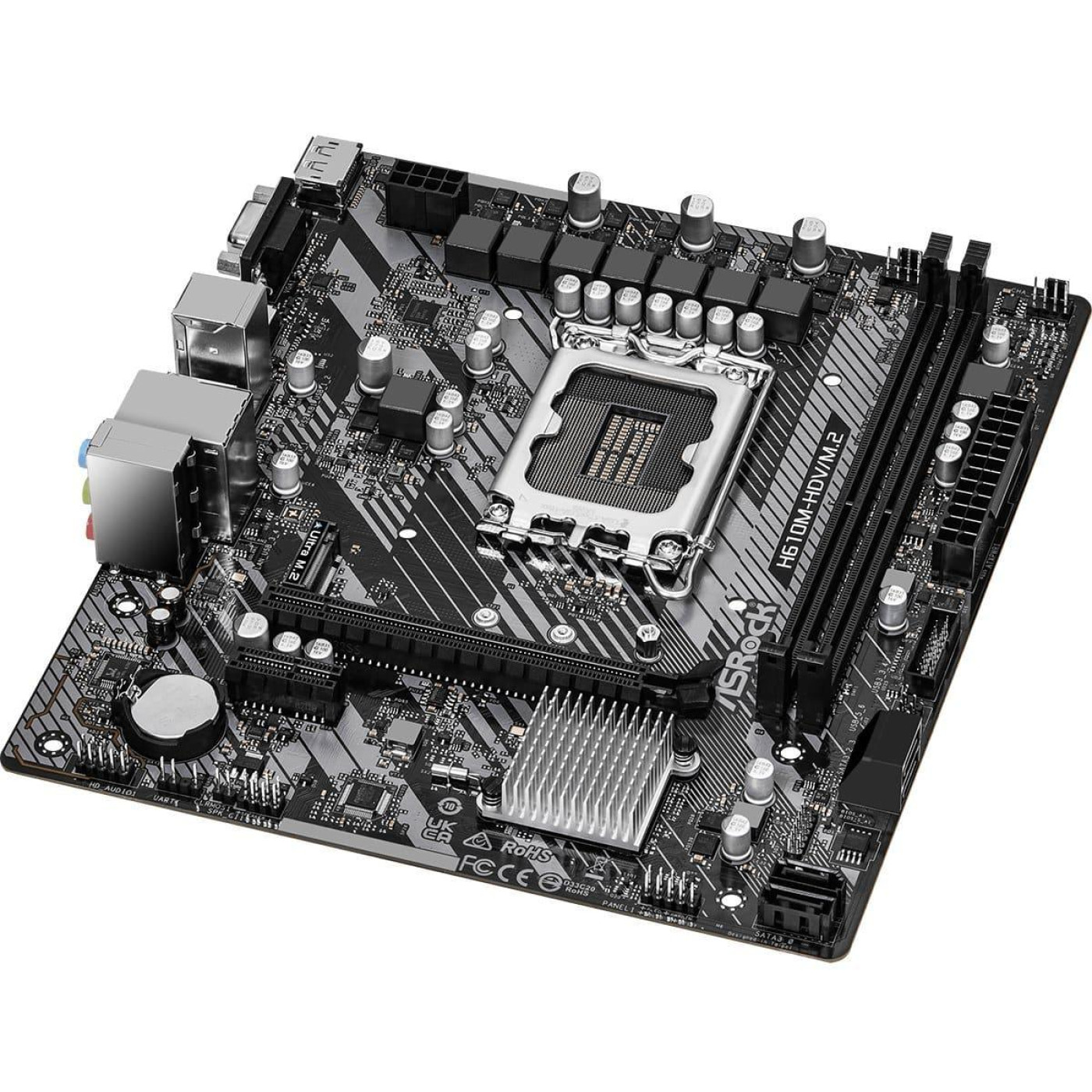 Материнська плата AsRock H610M-HDV/M.2 R2.0 (H610M-HDV/M.2 R2.0) (Socket 1700, Intel H610, Micro-ATX)