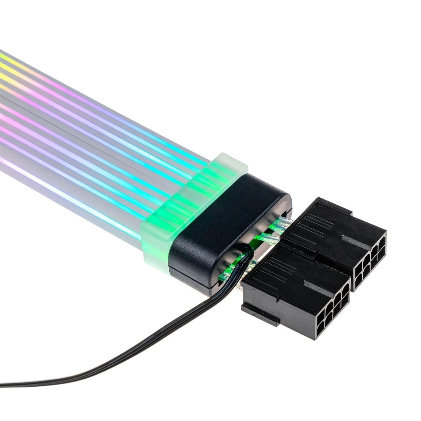 Кабель для ПК Qube RGB 12+4Pin to 2*8Pin VGA, Black