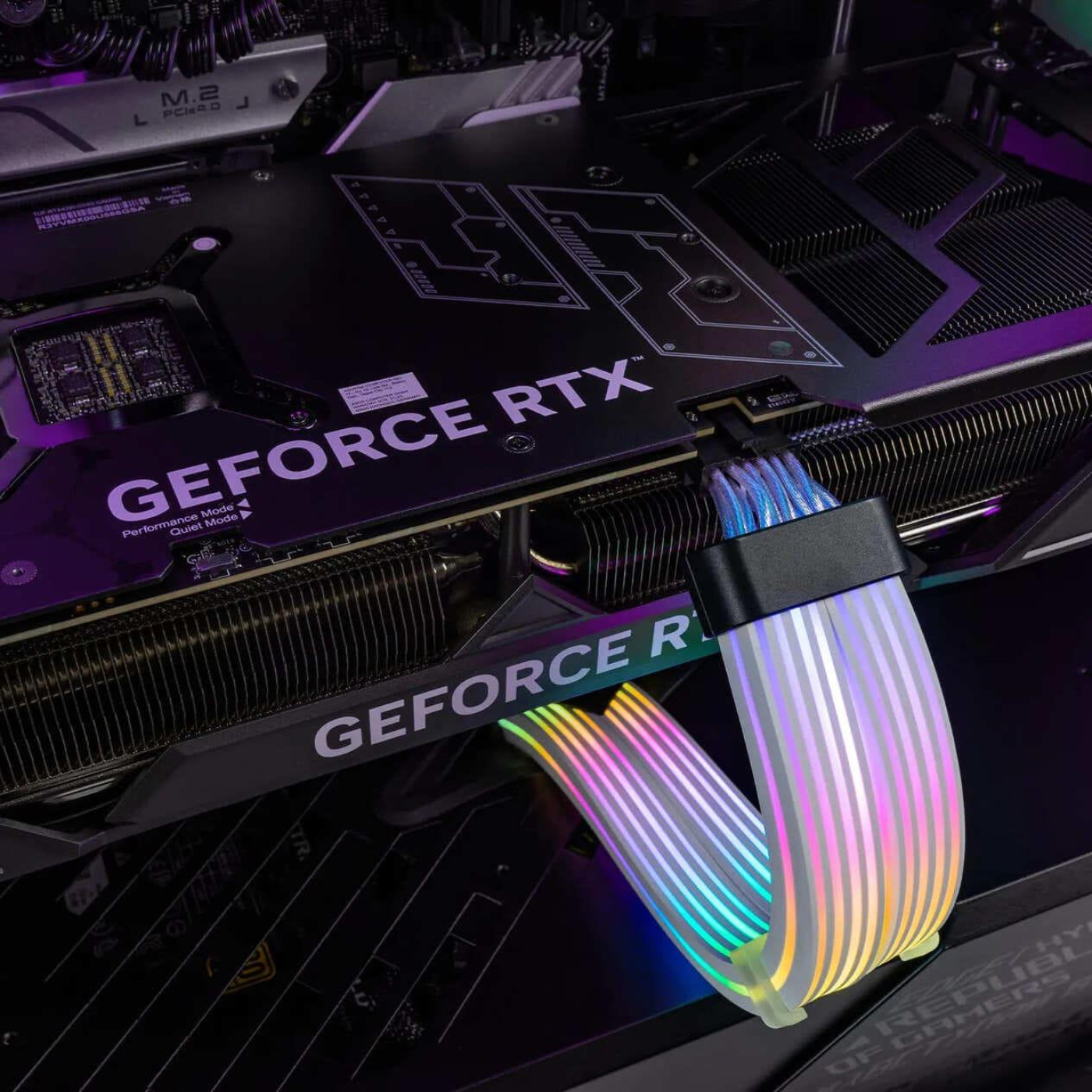 Кабель для ПК Qube RGB 12+4Pin to 2*8Pin VGA, Black