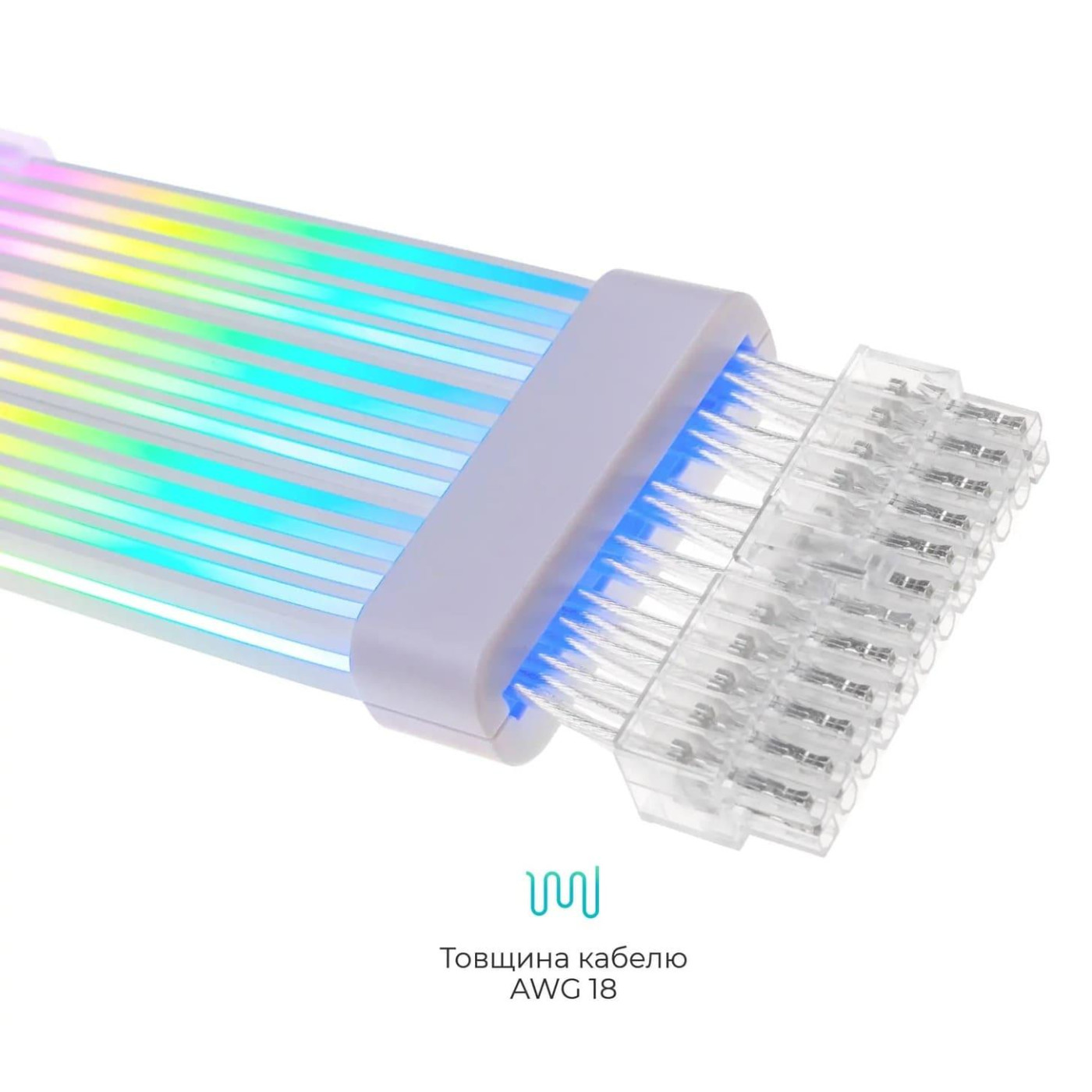 Кабель для ПК Qube RGB 24 pin Female to Male, White