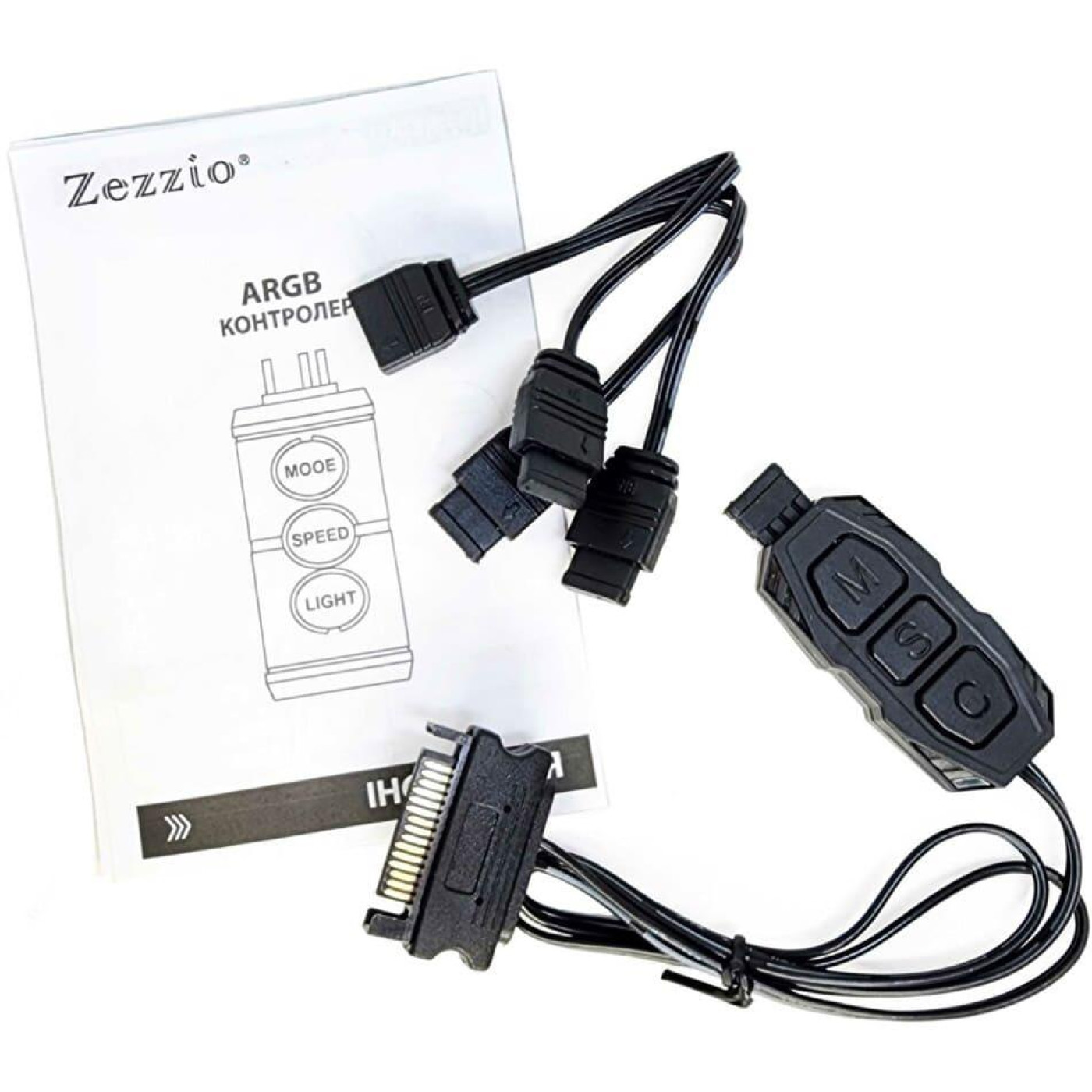 Контролер Zezzio ARGB 3-Pin 5V/SATA Zezzio ARGB controller Sata