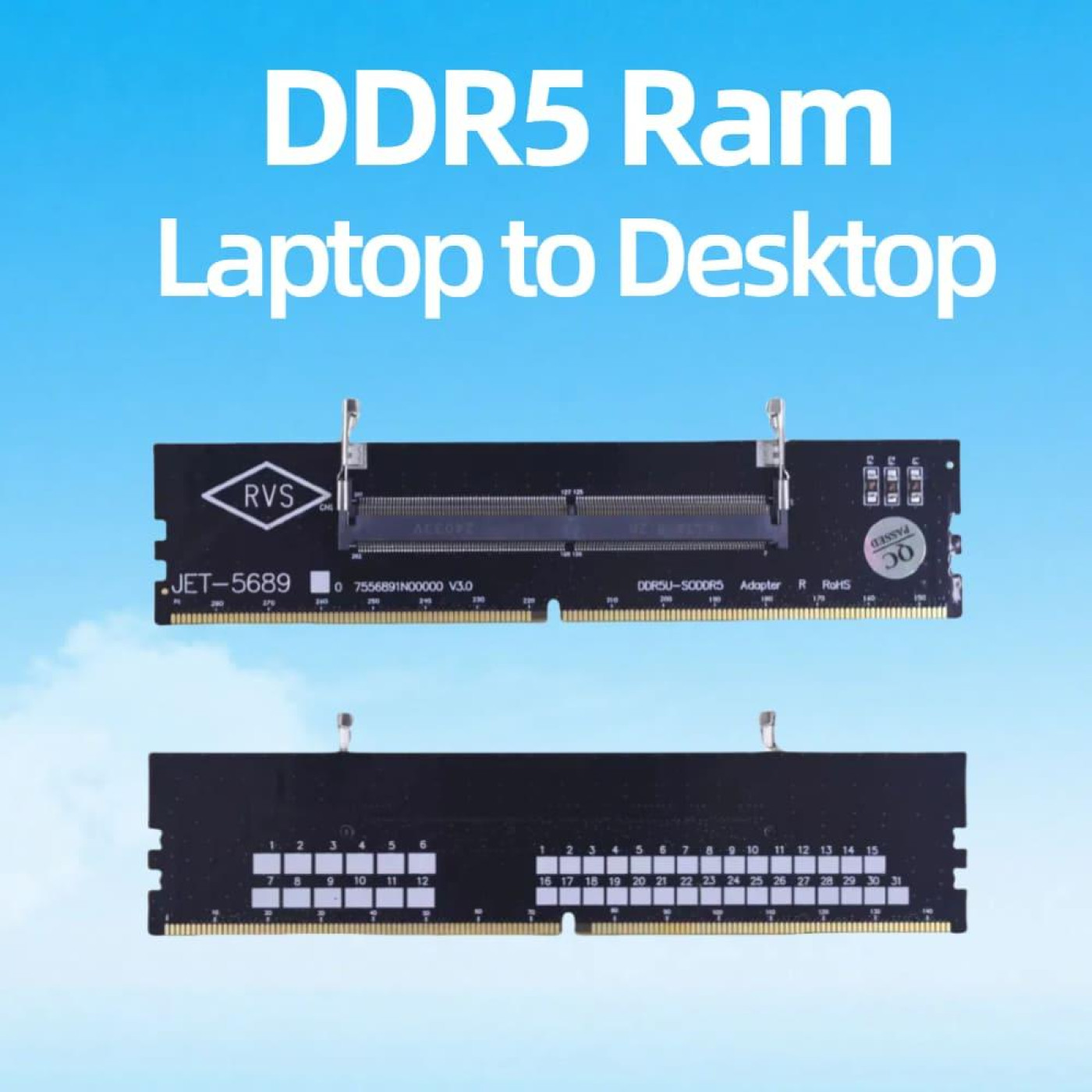 Конвертер Dynamode DDR5 Laptop SO-DIMM to Desktop DIMM RAM Memory