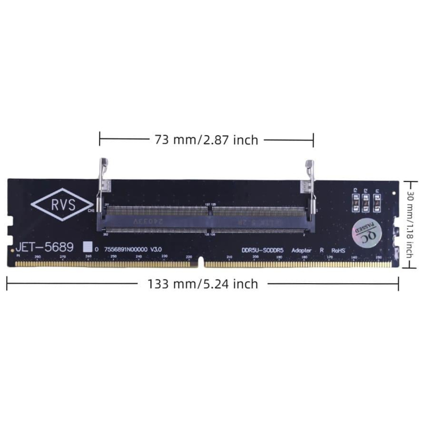 Конвертер Dynamode DDR5 Laptop SO-DIMM to Desktop DIMM RAM Memory