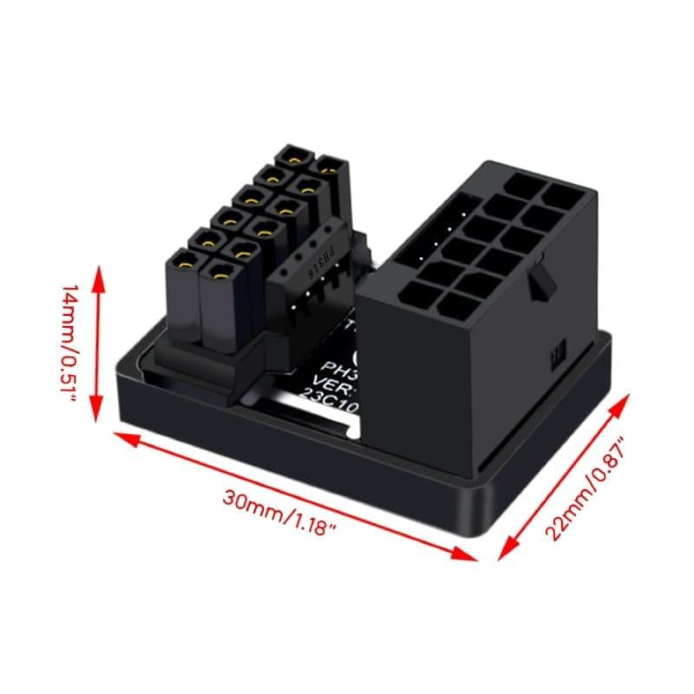 Перехідник живлення Phobya 12VHPWR Adapter 180 Grad 16Pin to 16Pin - White Right