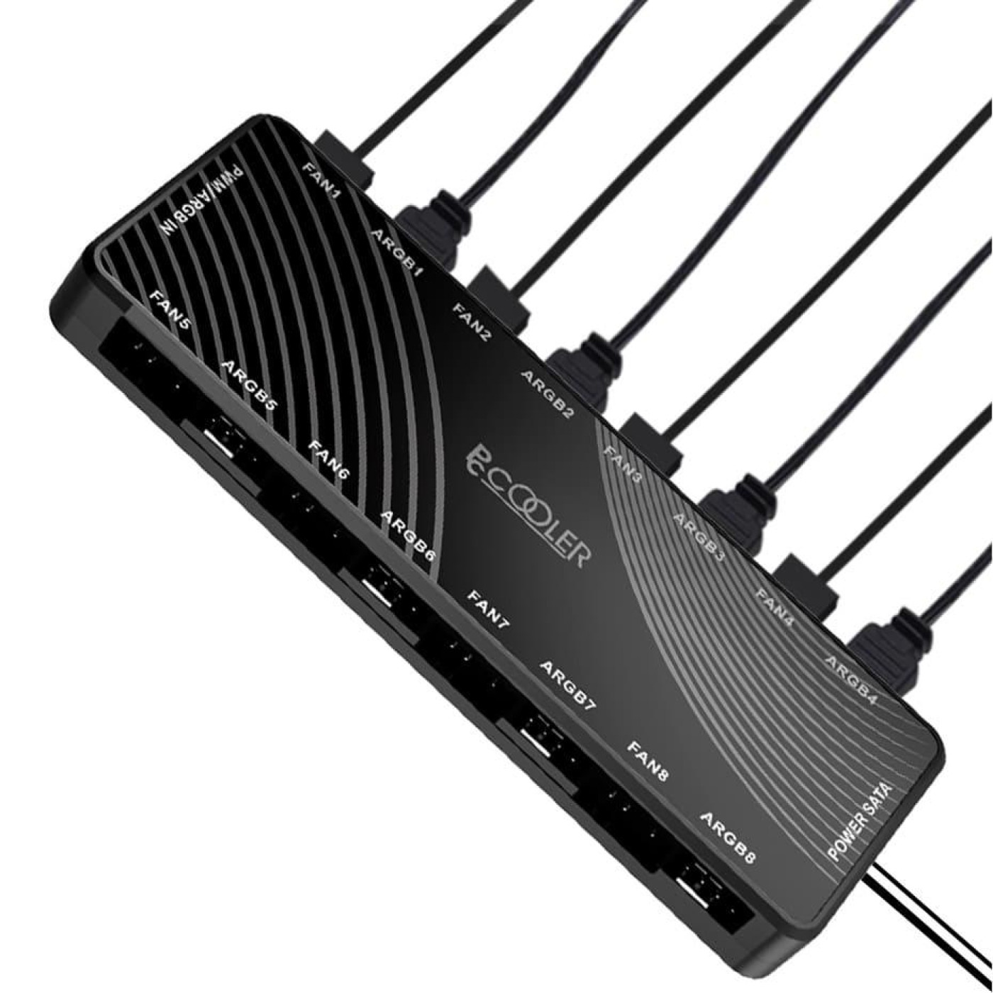 Контроллер PcCOOLER для подключения до 8 вентиляторив ARGB 5V 3-pin 8port + PWM 4-pin 8