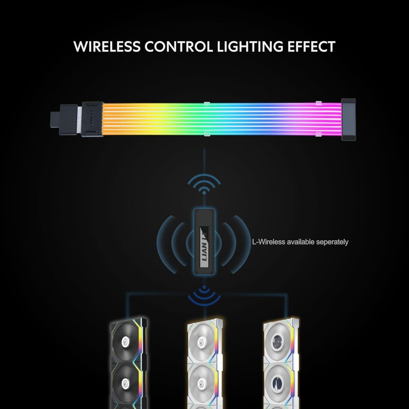 Кабель для ПК светодиодный Lian Li STRIMER WIRELESS 16-8, PW16-81W (G89.PW16-81W.00) U1