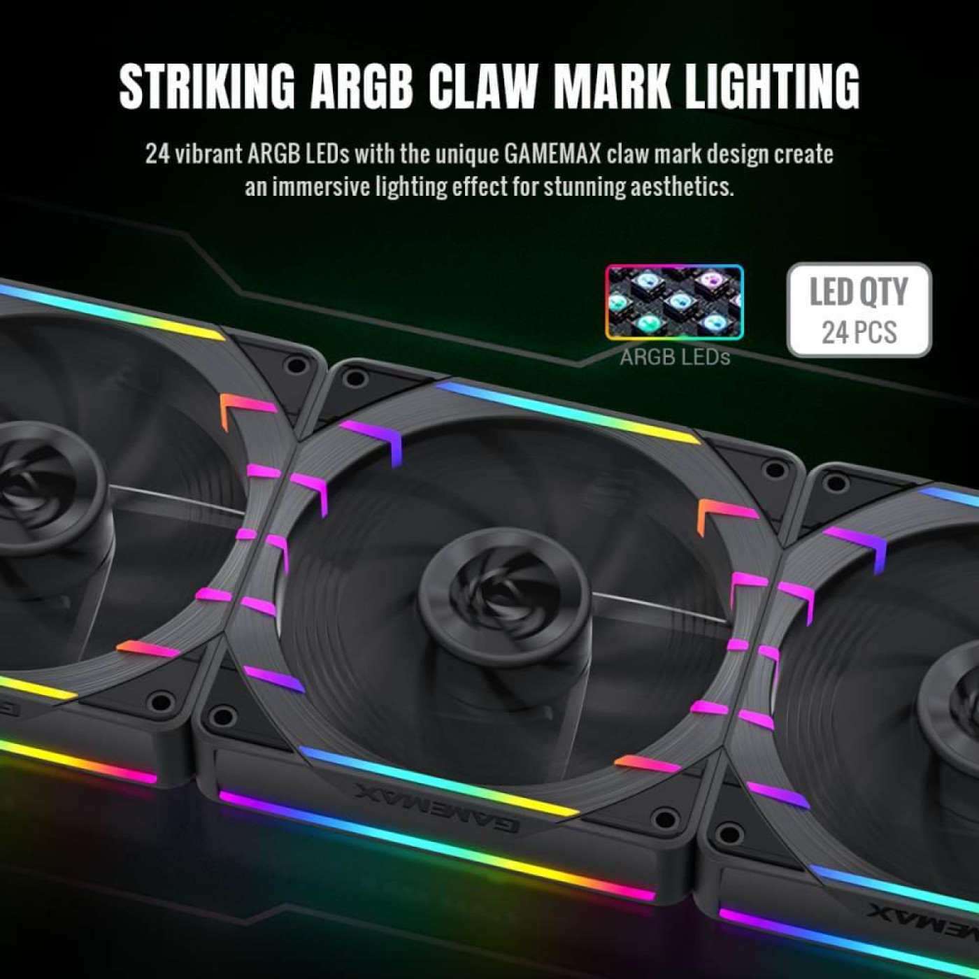 Вентилятор GameMax 120мм Tornado T12 ARGB-R (Tornado T12 ARGB-R) U1