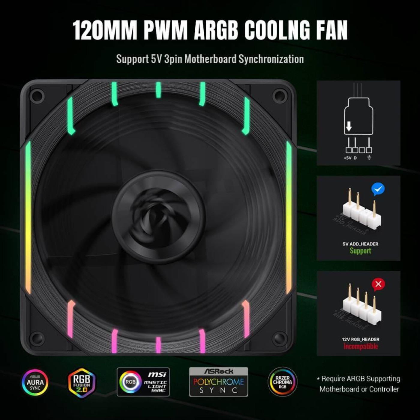 Вентилятор GameMax 120мм Tornado T12 ARGB-R (Tornado T12 ARGB-R) U1