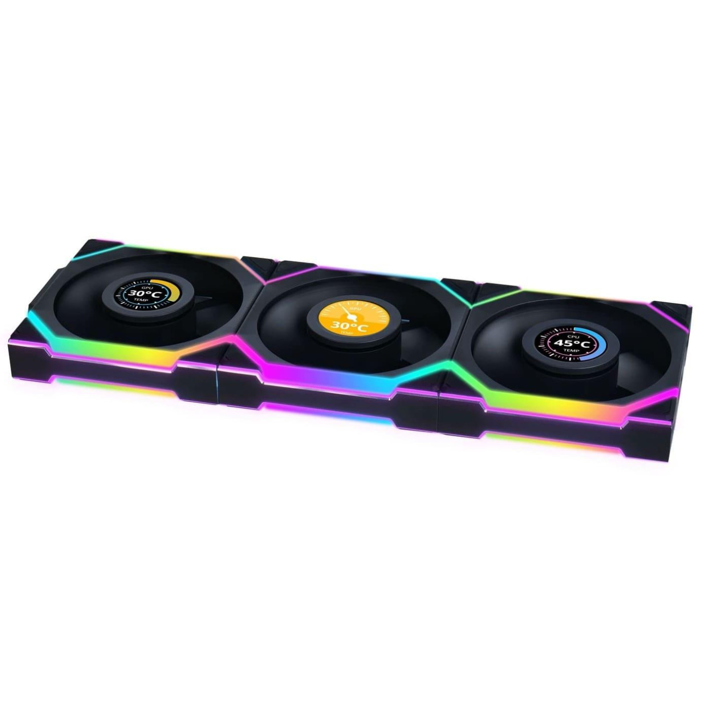 Вентилятор Lian Li Uni Fan SL Wireless LCD 120-3 Black (G99.12SLLCD1W3B.00)